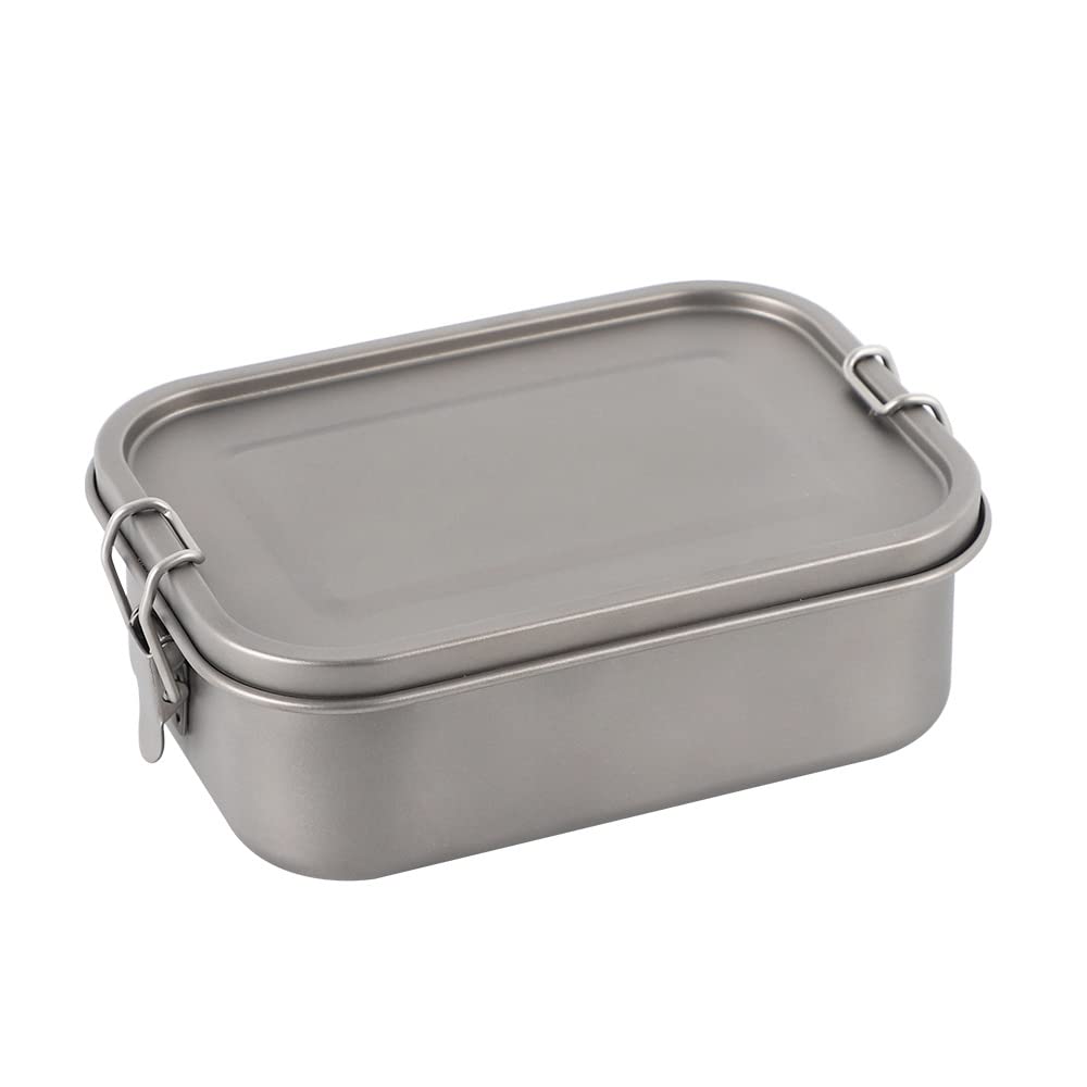 Premium Pure Titanium Single Layer Lunch Box - Lightweight & Durable for Camping, Hiking, Picnics & Outdoor Adventures | Portable Meal Container for Work, School & Travel