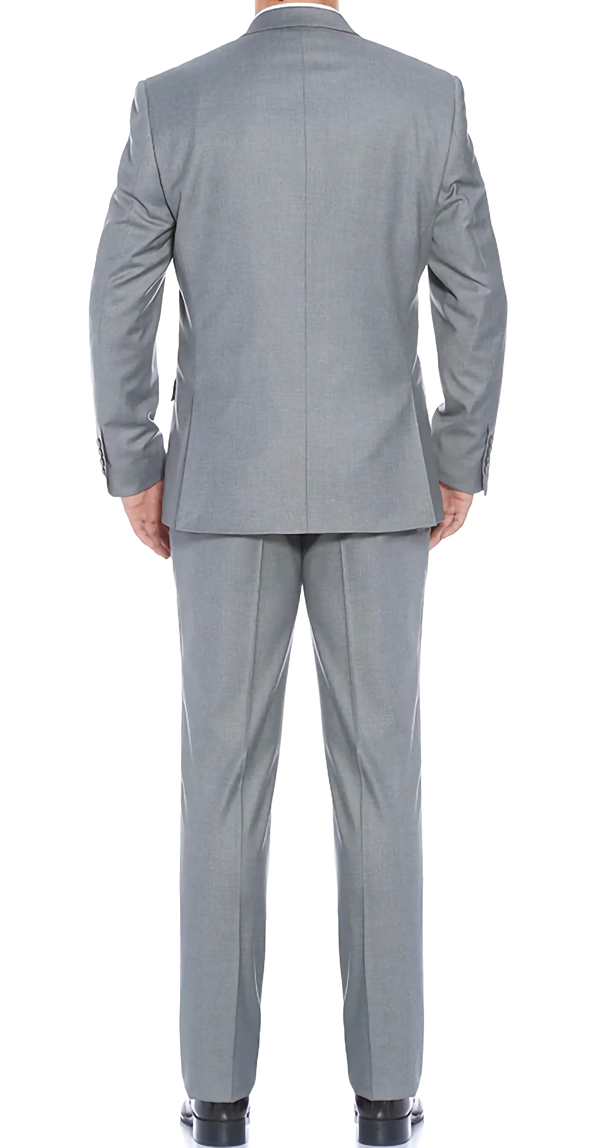 Performance Stretch Suit 2 Piece Slim Fit Men's Business Formal Wear in Gray - Perfect for Office Meetings, Weddings & Professional Events