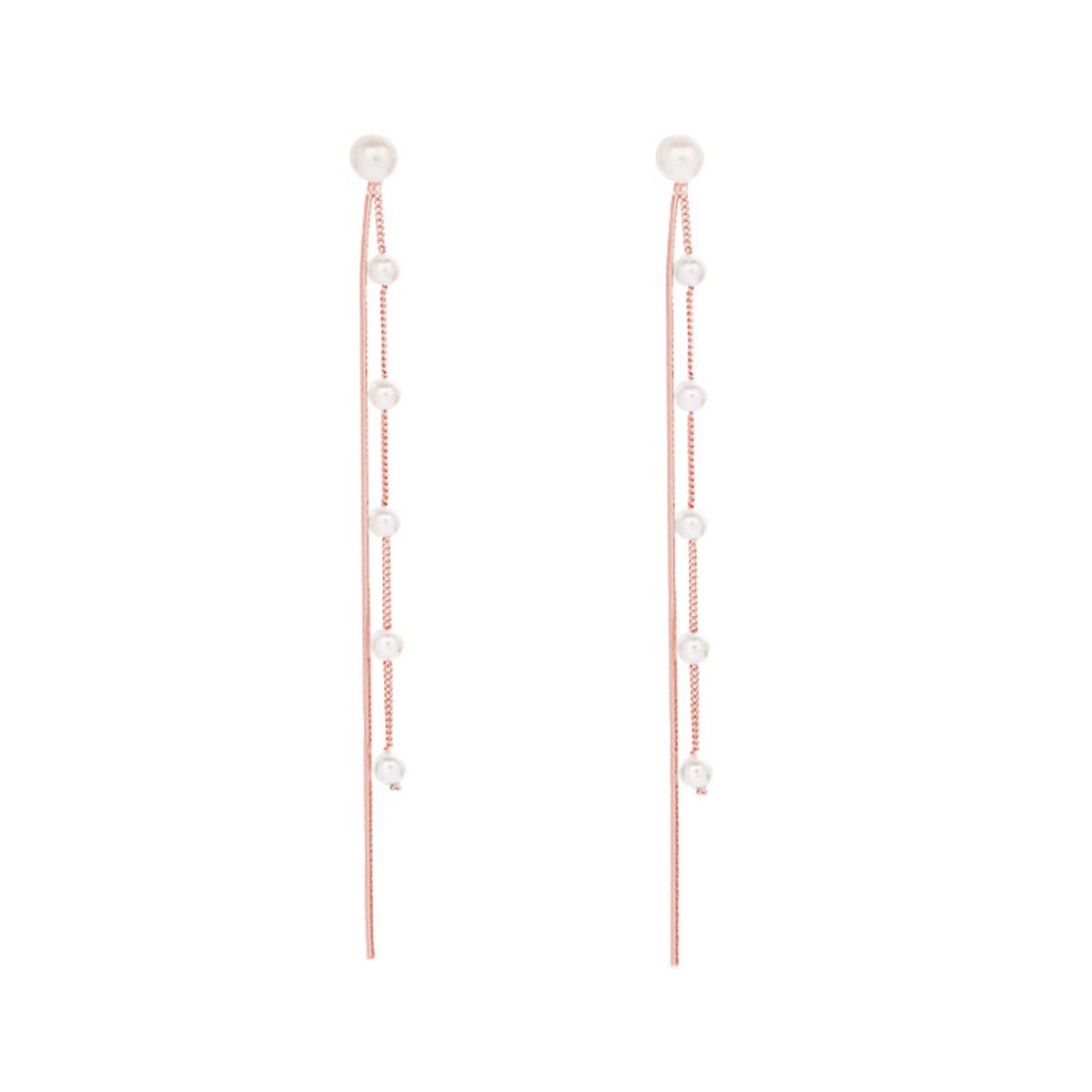 925 Sterling Silver Simulated Shell Pearl Dangle Earrings for Women - Elegant Long Chain Tassel Earrings for Teens, Wedding, Party & Special Occasions