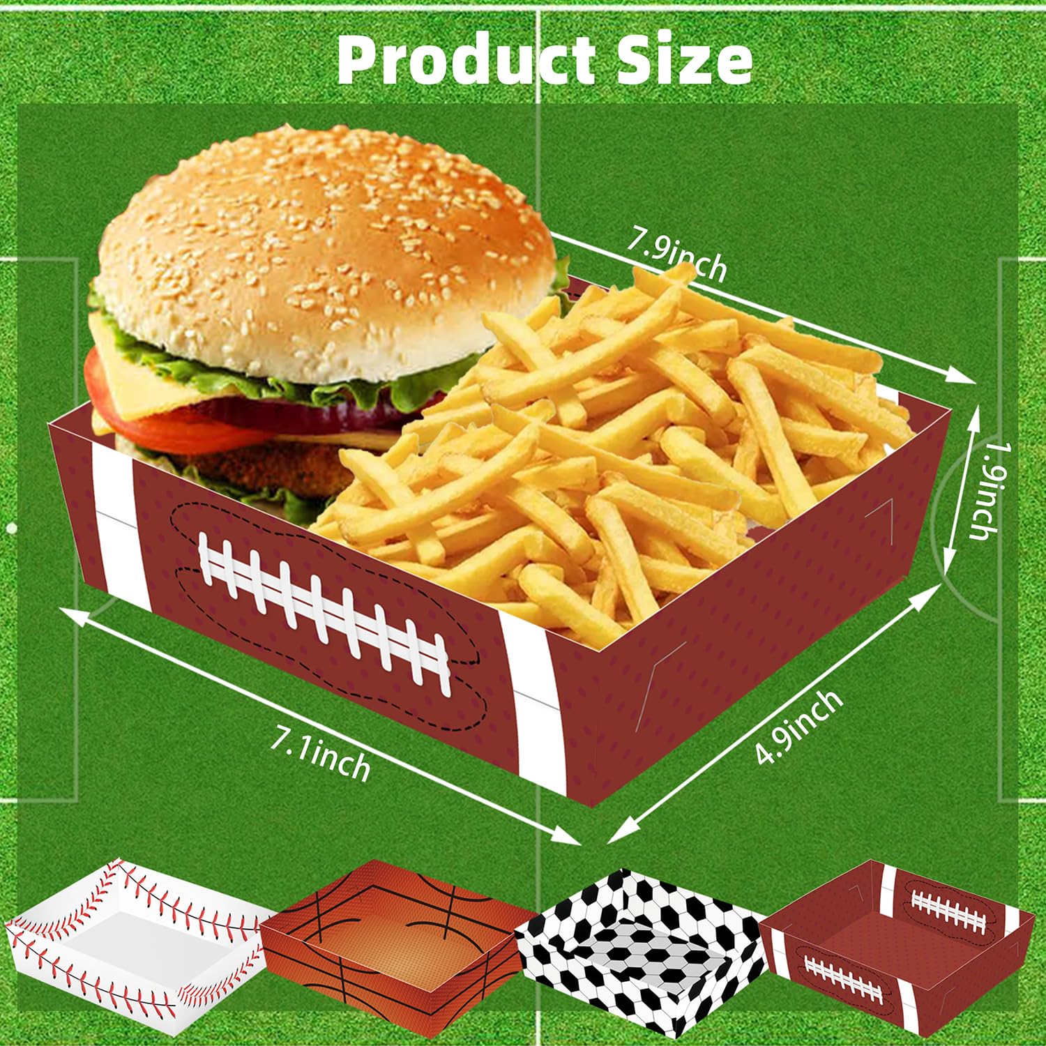 40PCS Sports Theme Party Supplies - Soccer Baseball Football Basketball Paper Plates & Food Trays for Birthday Decorations | Perfect for Kids Sports Themed Parties, Team Celebrations & Game Day Events