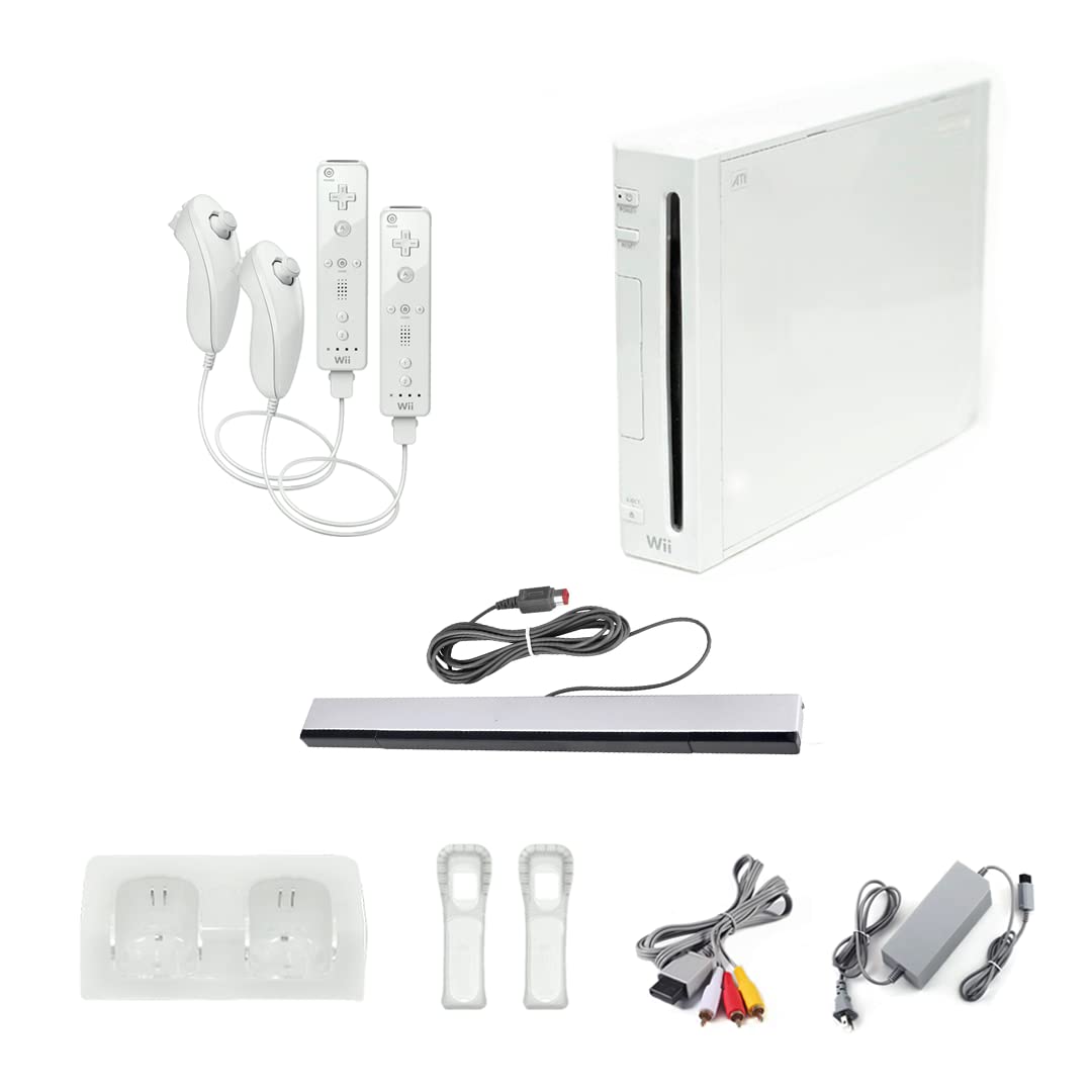 Nintendo Wii Console - White Premium Bundle (Renewed) | Includes Wii Remote, Nunchuk & Games | Perfect for Family Game Nights & Home Entertainment