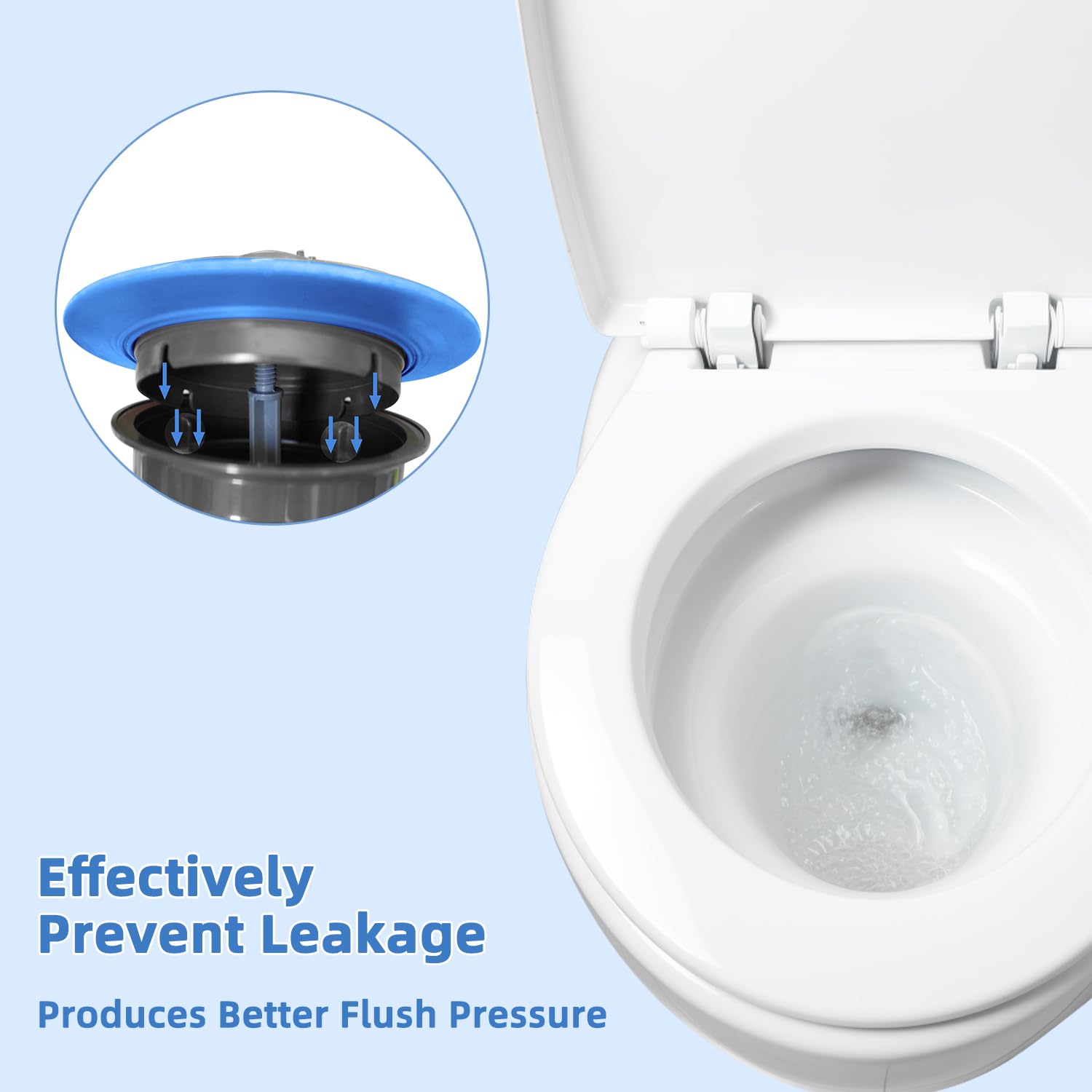 iFealClear Toilet Flush Valve Seal Replacement Kit - 2 Pack Blue Rubber Seals Compatible with American Standard Champion 4 & Eljer Titan 4 Toilets (Includes O-Ring) - Fix Leaking Toilet & Prevent Water Waste