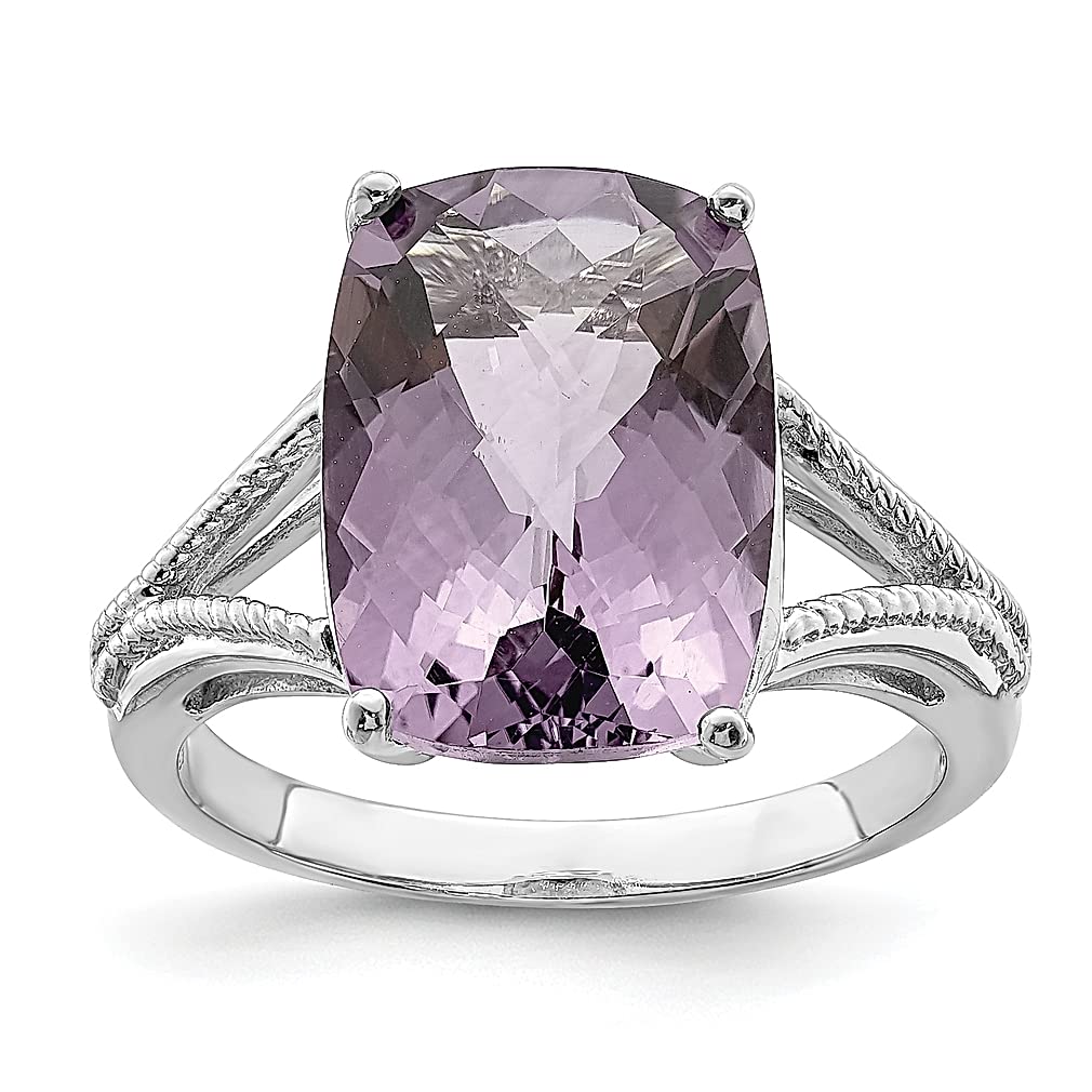 925 Sterling Silver Checker Cut Pink Quartz Ring - Dainty Gemstone Jewelry for Women | Elegant Gift for Her | Perfect for Date Night, Anniversary & Special Occasions