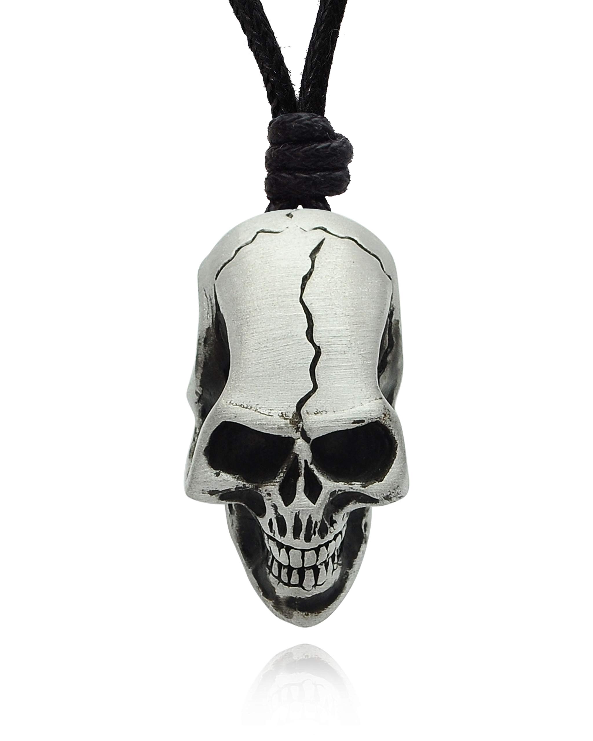 Gothic Skull Handmade Brass Charm Necklace Pendant Jewelry for Women - Vintage Boho Gothic Punk Style Accessory for Halloween, Cosplay and Everyday Wear