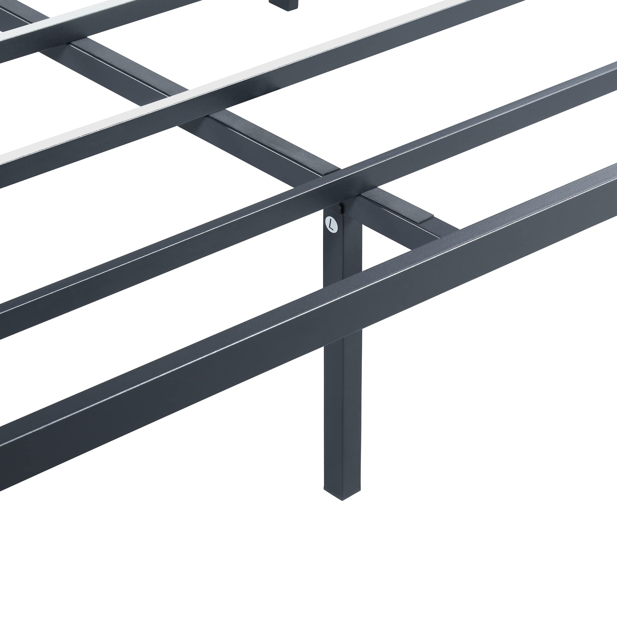 PrimaSleep 14 Inch Full Size Metal Platform Bed Frame with Bamboo Headboard - Sturdy Support, Noise-Free Design for Bedroom, Guest Room, or Dormitory