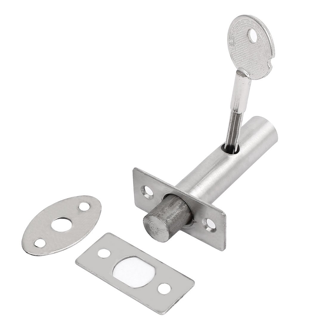 IIVVERR 61mm Fireproof Door Concealed Lock - Silver Metal Hidden Latch with Keys for Home Security & Safety | Ideal for Fire Doors, Bedrooms, Offices & Commercial Buildings
