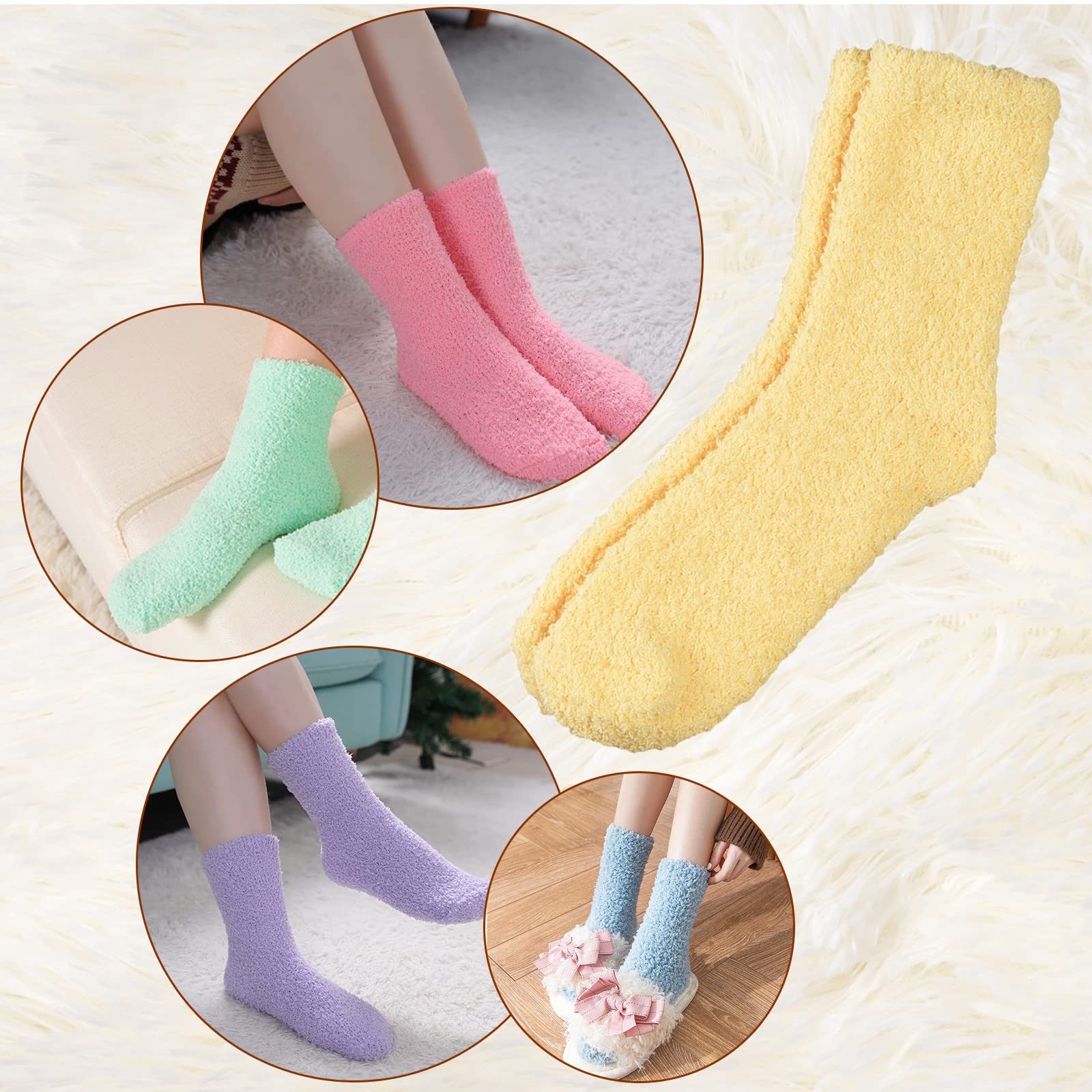 Josnow Women's Fluffy Fuzzy Socks - Ultra Soft Warm Thermal Bed Socks for Winter, Cozy House Slippers - Perfect Christmas Gifts for Mom, Wife, Daughter | Great for Lounging, Sleeping & Cold Weather Comfort