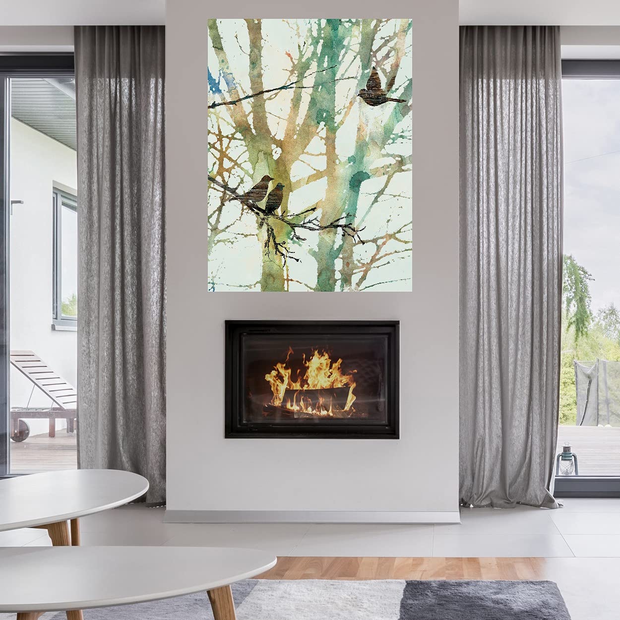 Botanical Birds Fine Art Canvas Wall Decor by Carol Robinson - 42x56 Inches - Ready to Hang for Living Room, Bedroom, Office & More - Nature Inspired Home Décor for Modern Spaces