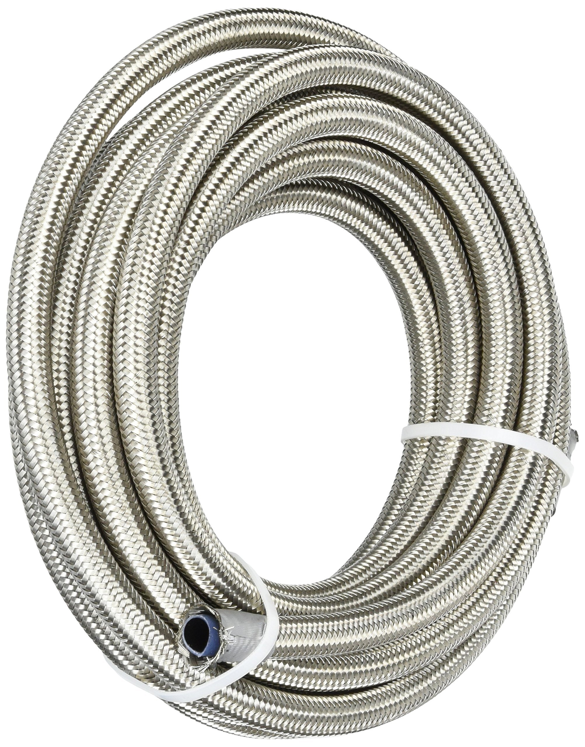 10AN PTFE Fuel Hose - 20 Feet High Pressure Braided Stainless Steel Line for Automotive, Racing & Marine Applications