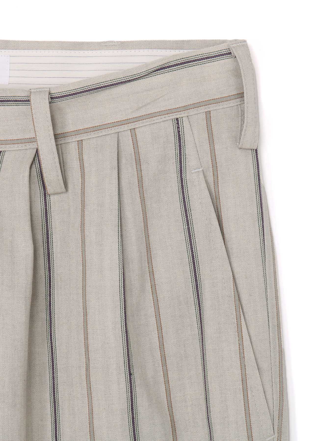 Stylish Cotton Stripe Ink Dyed Double Tuck Tapered Pants for Men - Comfortable Slim Fit Casual Trousers for Office, Travel & Everyday Wear