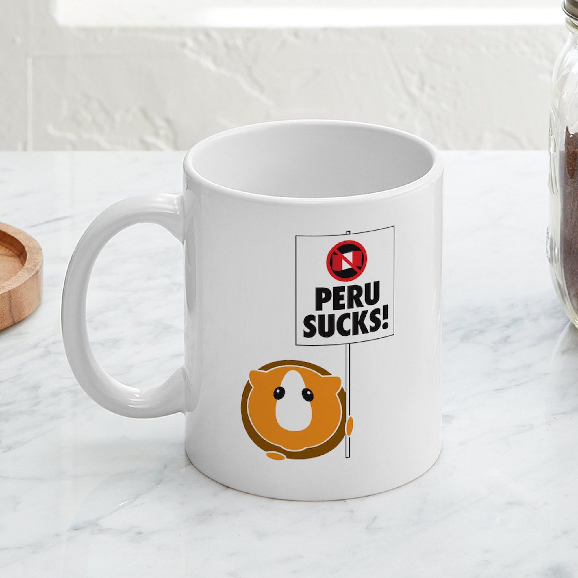 Peru Sucks 11 oz Ceramic Coffee Mug (325 ml) - Funny Travel Gift for Peru Lovers, Perfect for Coffee, Tea & Hot Drinks at Home or Office
