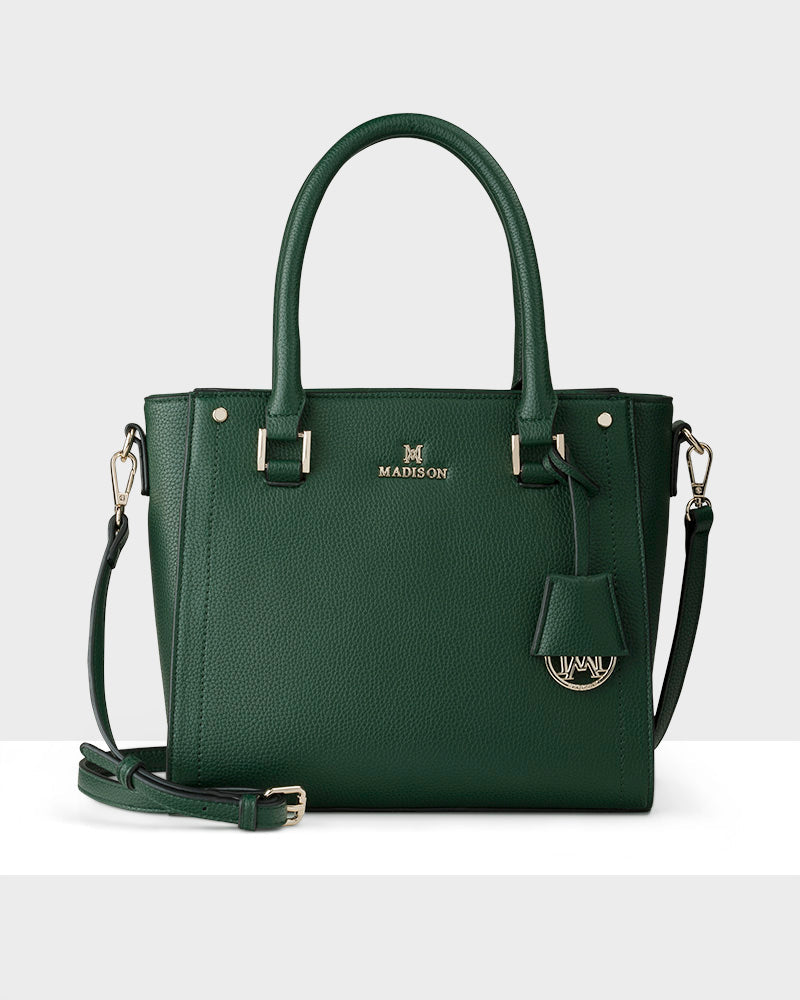 Angie Medium 3 Compartment Satchel Bag with Adjustable Stripe Shoulder Strap - Stylish Crossbody Purse for Women, Perfect for Work, Travel & Everyday Use