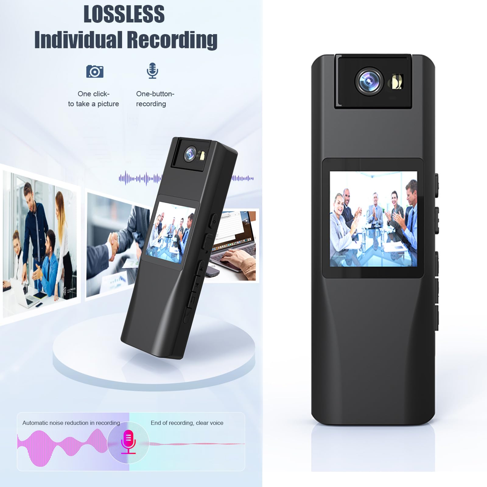 1080P HD WiFi Security Camera - Portable Body Camera with Night Vision & Motion Detection for Home, Office, and Police Surveillance