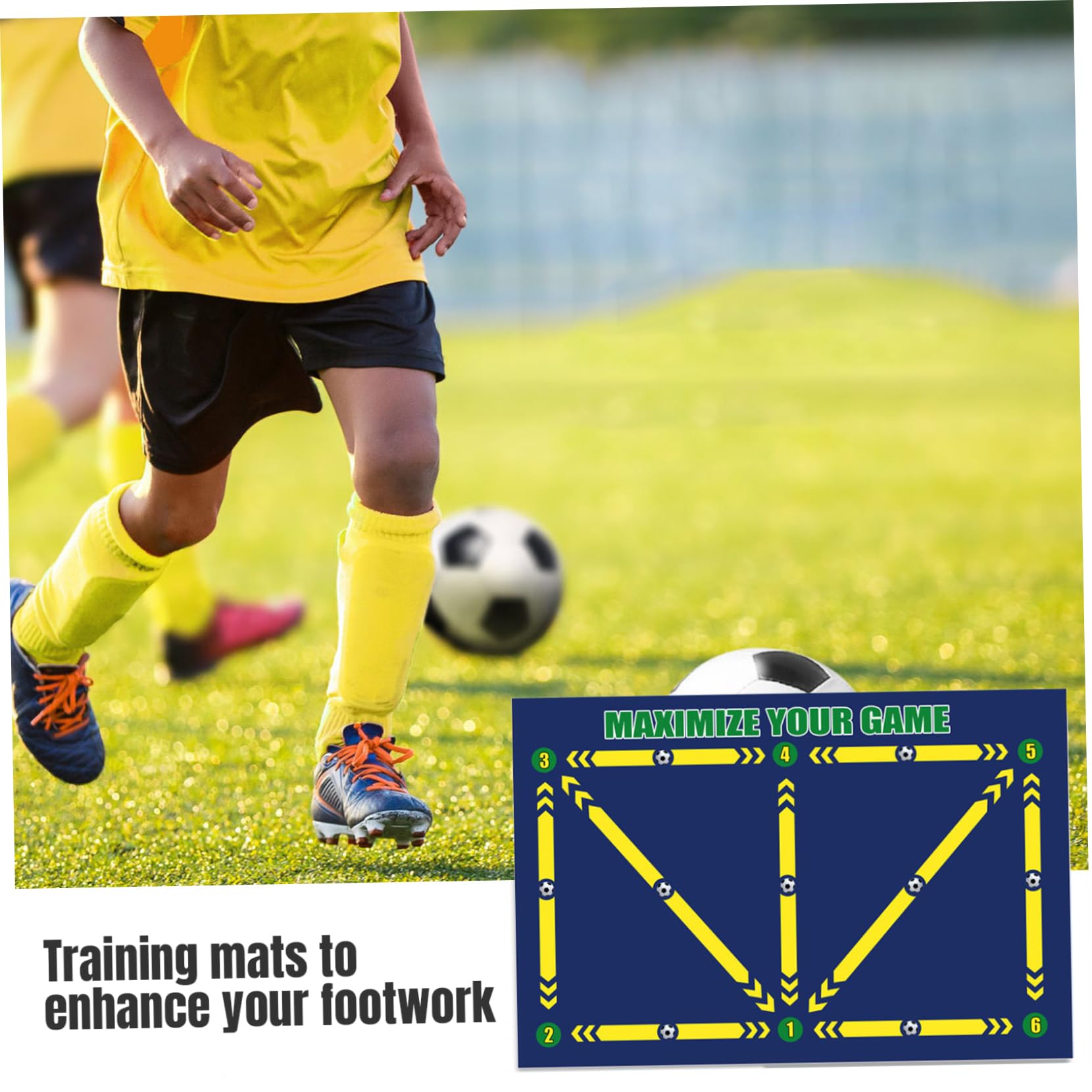 Non-Slip Soccer Training Mat 24x35 Inches - Football Practice Mat for Ball Control & Silent Drills - Durable Soccer Accessories for Indoor/Outdoor Use - Perfect for Backyard Training & Skill Development