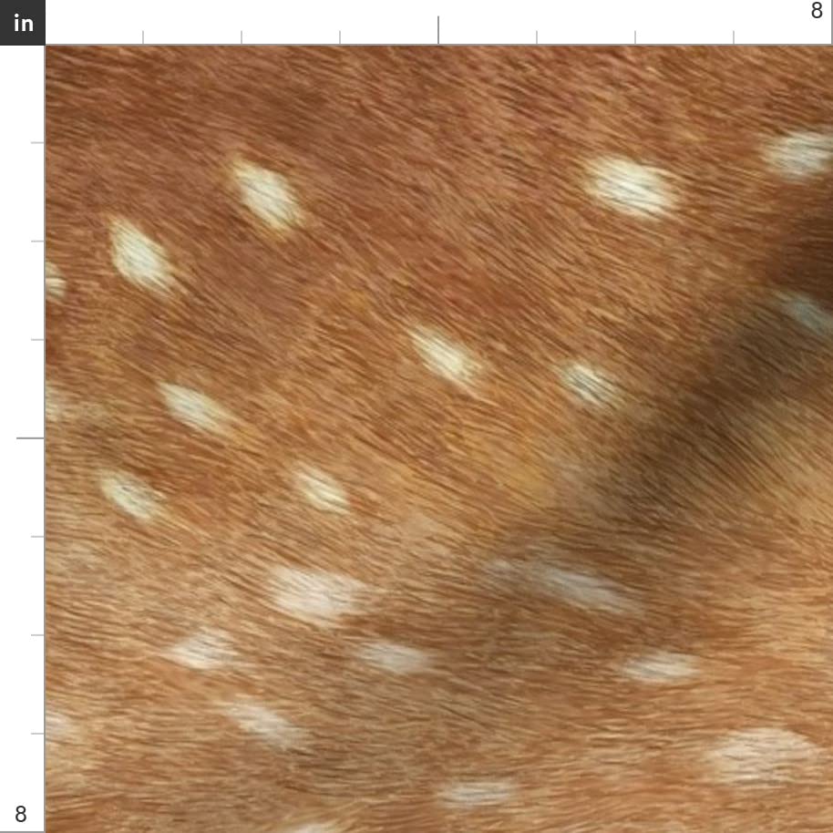 Soft Deer Hide Spring Fawn Railroad Skin Animal Willow Printed Chiffon Fabric by The Yard - Premium Spoonflower Fabric for Sewing, Fashion Apparel, Dresses & Home Decor - Perfect for DIY Projects, Quilting and Nursery Decor