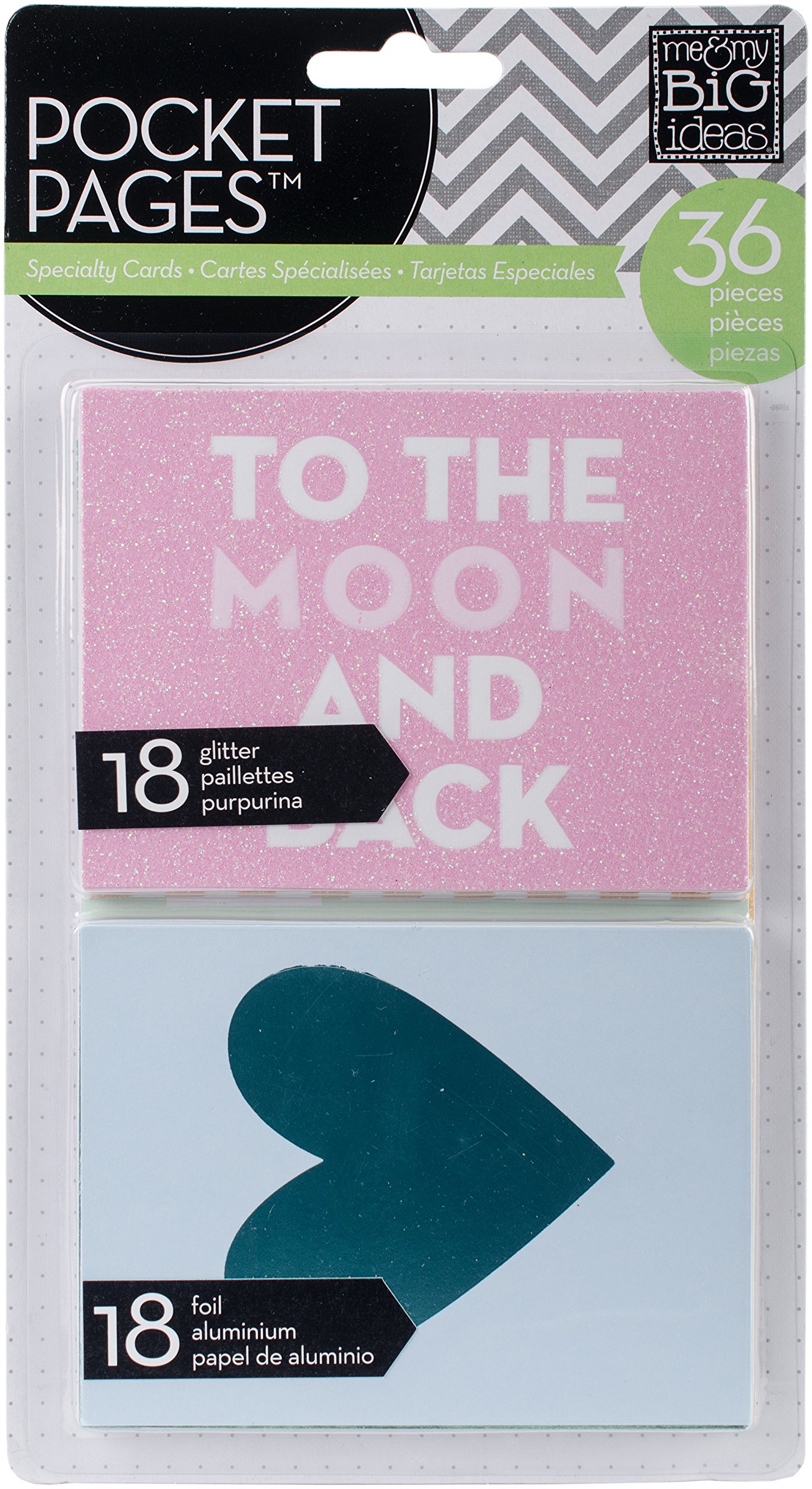 me & my BIG ideas Pocket Pages Pocket Card - To The Moon and Back | Scrapbooking Journal Cards for Memory Keeping & Planner Decorations