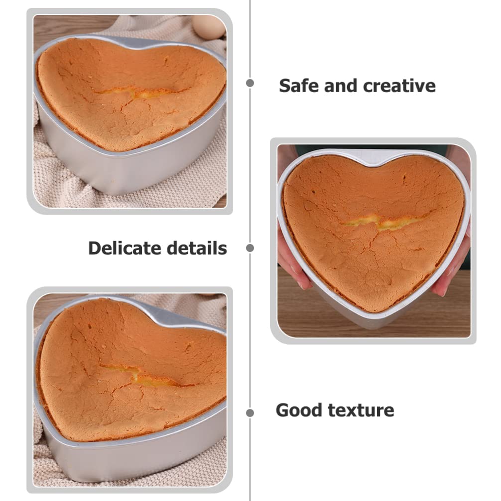 HEMOTON 8-Inch Heart Shaped Cake Pan with Removable Bottom - Non-Stick Aluminum Baking Pan for Valentine's Day, Anniversary, Birthday Cakes - Perfect for Home Bakers and Professional Chefs