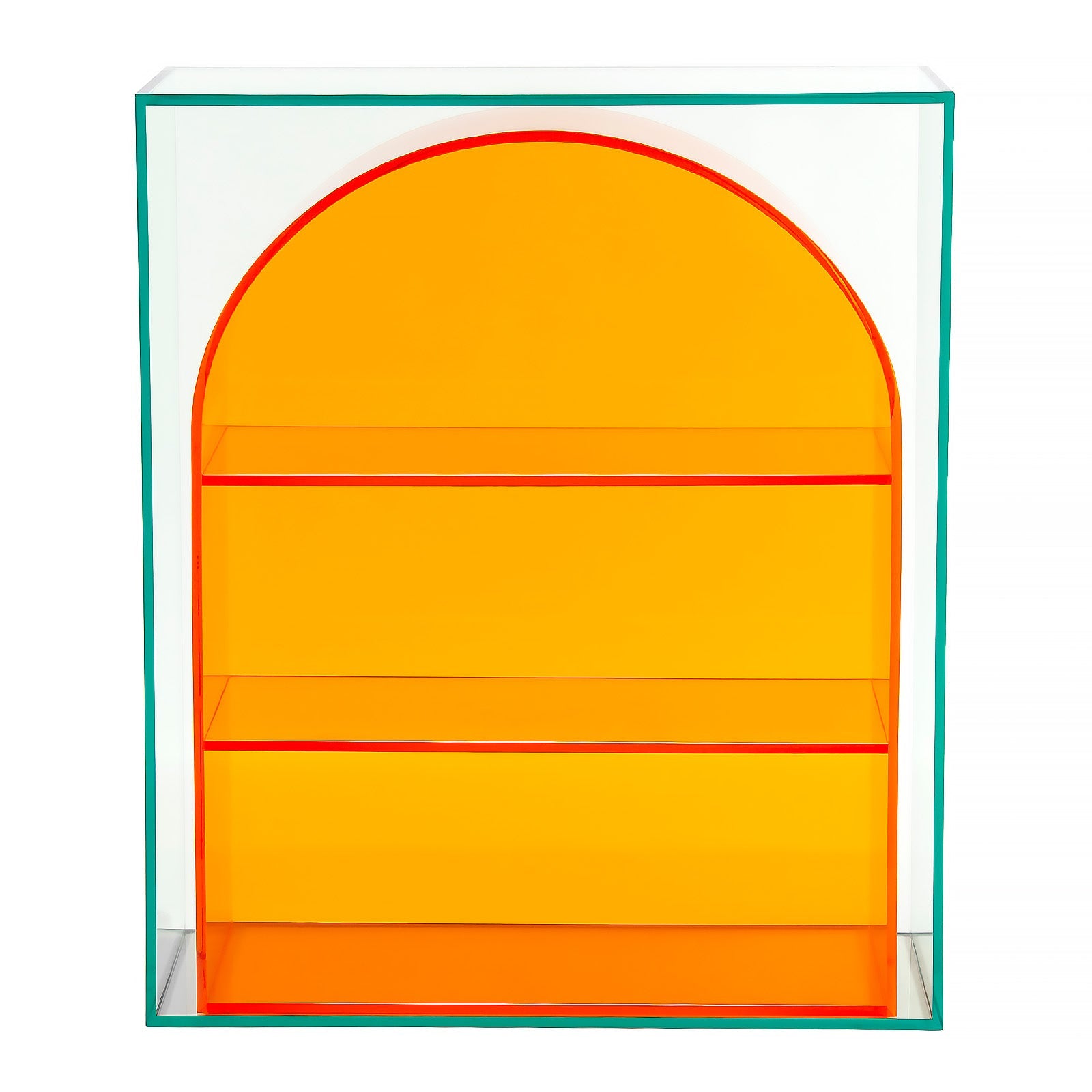 Ventray Acrylic Arched Multi-Layer Storage Shelf for Home Organization - Orange | Perfect for Bathroom, Kitchen, and Office Storage Solutions