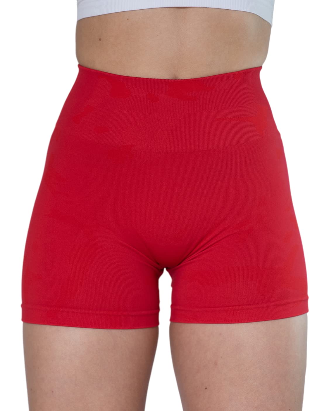AUROLA Women's Camo Workout Shorts - Seamless Gym Shorts with Subtle Logo & Scrunch Design for Running, Yoga & Fitness