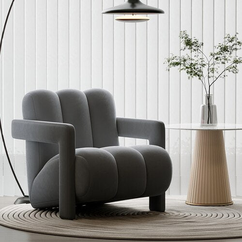 Ergonomic Cushioned Arm Chair for Living Room - Ultra Comfortable Lounge Chair for Reading & Relaxing - Perfect Accent Chair for Home Office or Bedroom