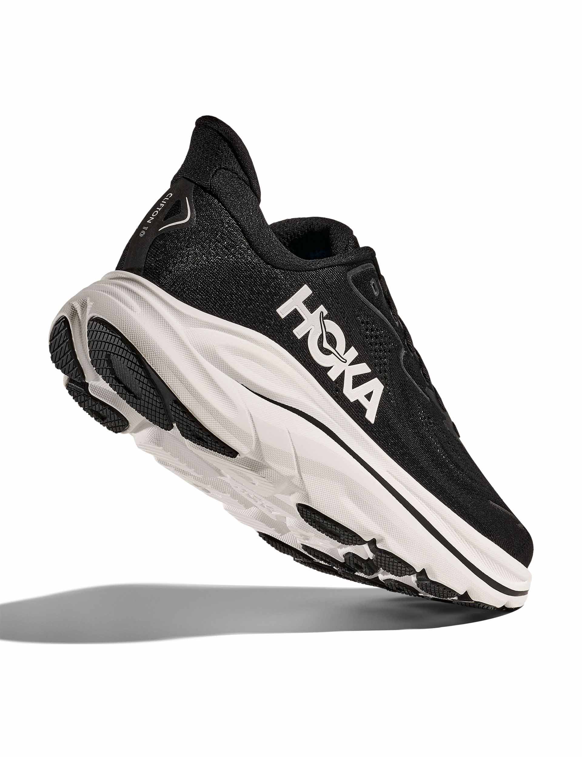 Brooks Men's Clifton 10 Running Shoes - Black/White - Lightweight Cushioned Road Running Sneakers for Marathon Training & Daily Jogging