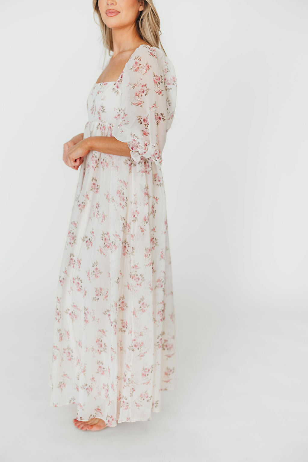 Elegant Pink Floral Maxi Dress for Women | Summer Beach Party & Wedding Guest Outfit | Lightweight & Comfortable
