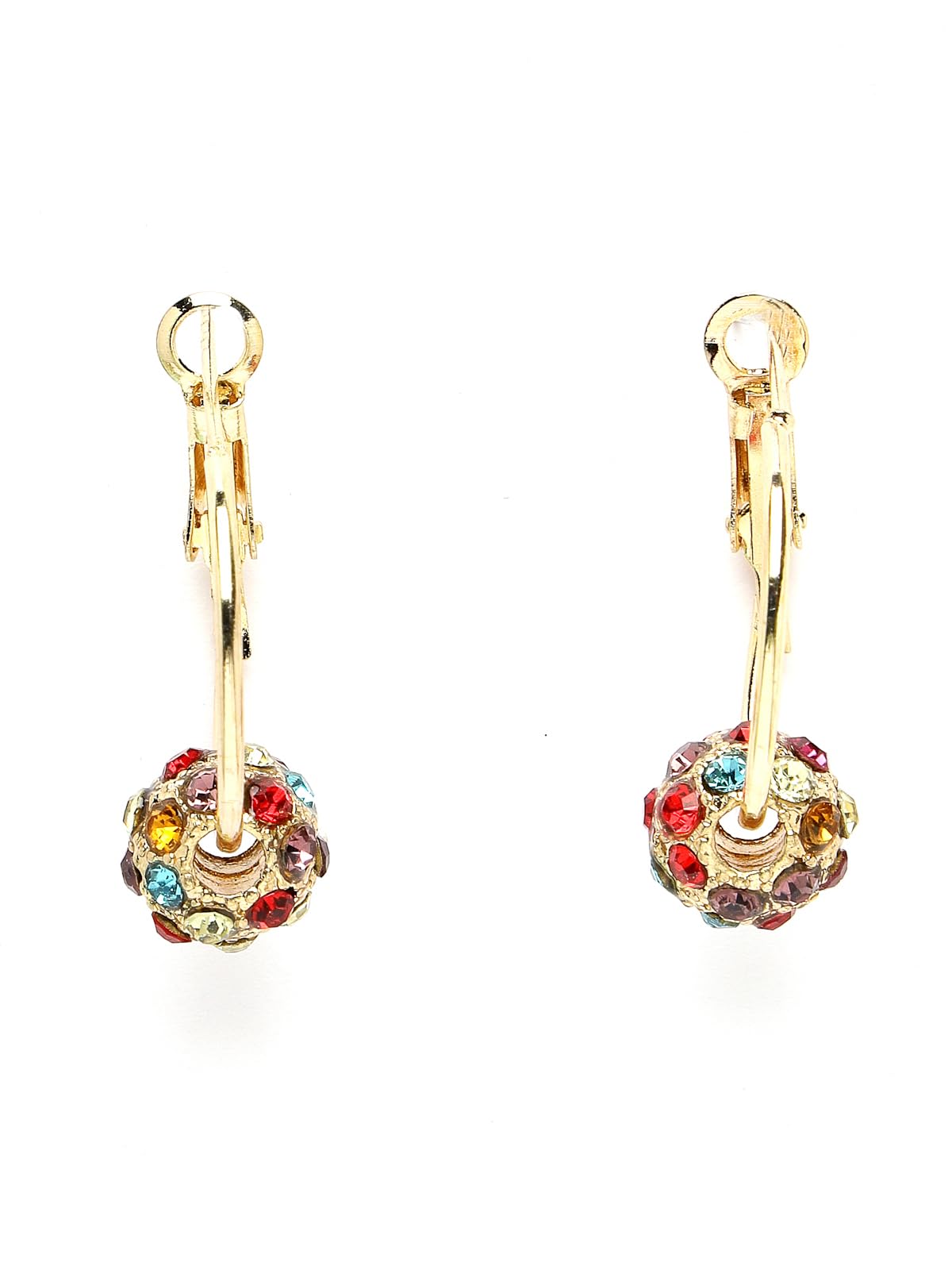 Sukkhi Scintillare Gold Plated Multicolor Crystal Bali Hoop Earrings for Women & Girls - Stylish Fashion Jewelry, Perfect Birthday & Anniversary Gift (E106561) | Great for Parties, Weddings & Everyday Wear