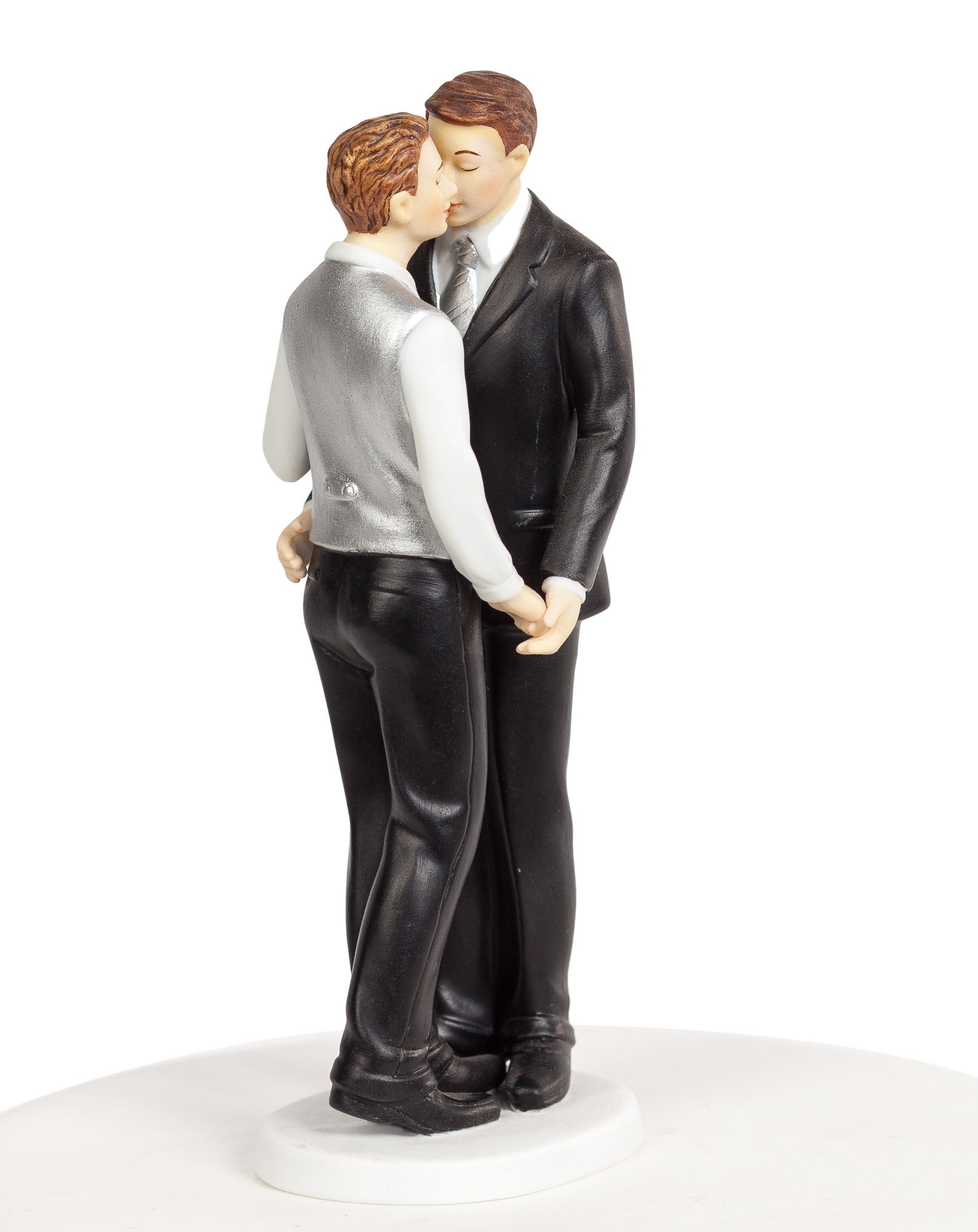 Romantic Gay Wedding Cake Topper - Elegant Same-Sex Couple Figurine for Wedding Cakes - Perfect for LGBTQ+ Weddings, Anniversaries & Commitment Ceremonies