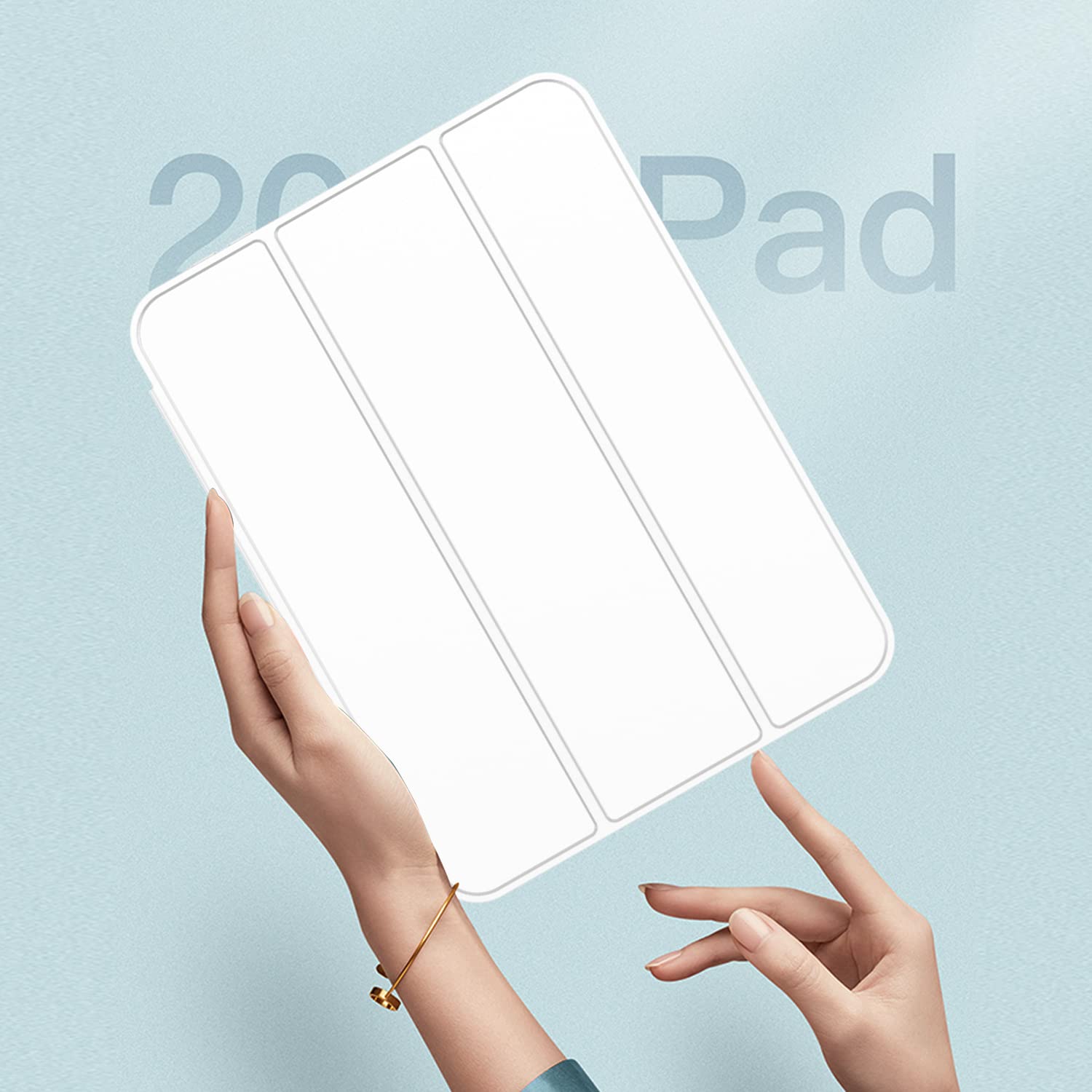 iPad Mini 7 Case 2024 (A17 Pro) & iPad Mini 6 Case (8.3-Inch 2021 Model) - Premium Trifold Stand Smart Cover with Pencil Holder & Soft TPU Back - Compatible with iPad Mini 7th/6th Generation - Perfect for Work, Travel & Home Use (White)