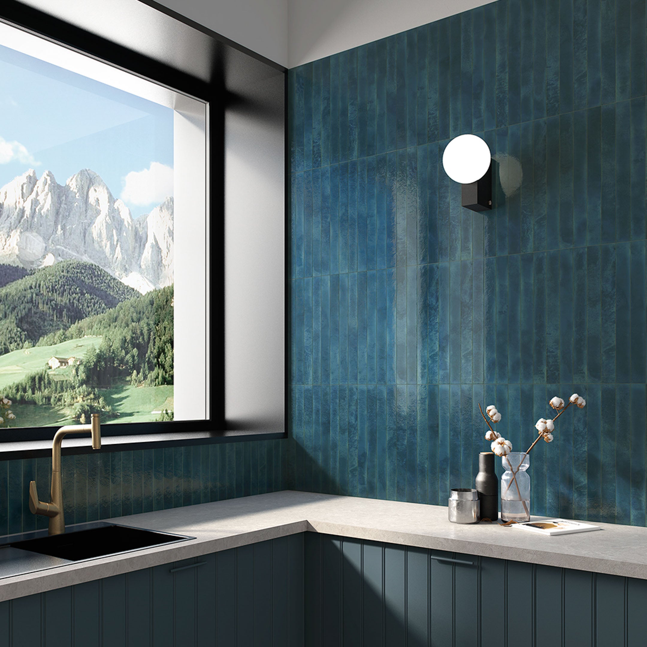 Makalu Zellige Porcelain Wall Tile - Spanish Chroma Handmade Glossy Finish for Kitchen Backsplash, Bathroom & Living Room Decor