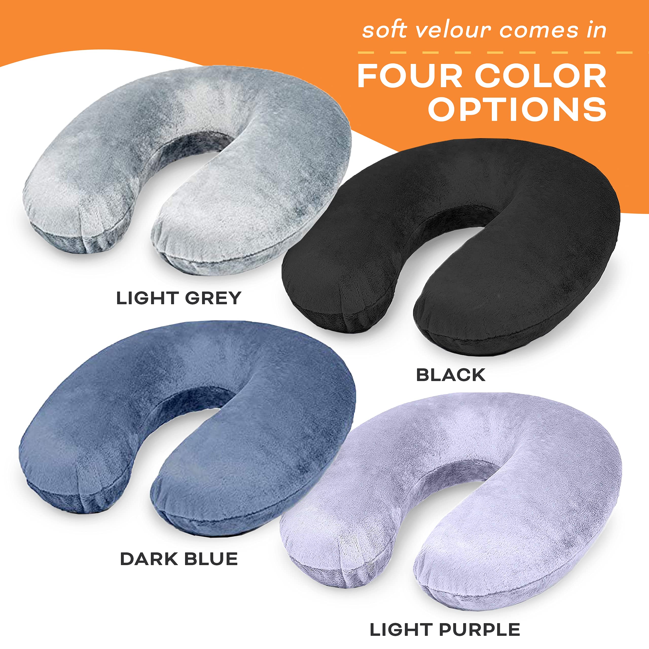 **Memory Foam Travel Neck Pillow - Washable Cover for Airplane, Car & Home Use - Comfortable Neck Support for Pain Relief & Sleeping - Grey (Perfect for Long Flights, Road Trips & Office Naps)**