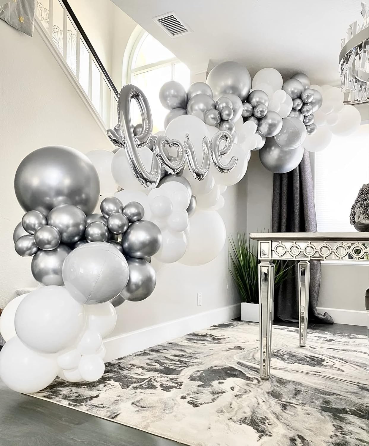 66-Pack 12 Inch Chrome Silver Latex Party Balloons - Metallic Balloons for Graduation, Wedding, Birthday, New Year, Baby Shower & Anniversary - Holiday Party Decorations & Event Backdrop Photography