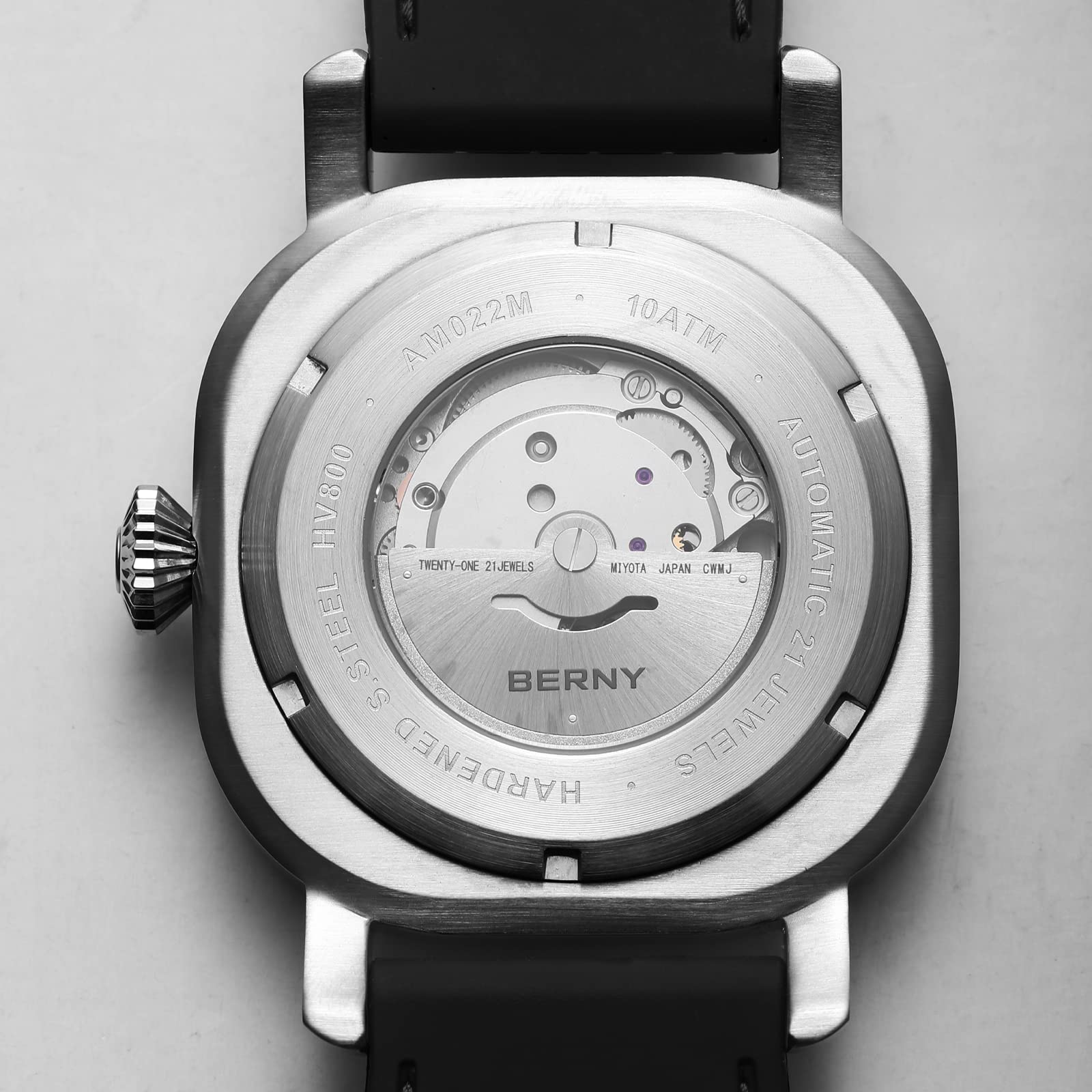 BERNY Men's Japanese Automatic Self-Winding Mechanical Watch - 10ATM Waterproof, Sapphire Crystal Scratch-Resistant, Super Luminous with Date Display (No Battery Needed) - Perfect for Business, Formal Occasions & Everyday Wear