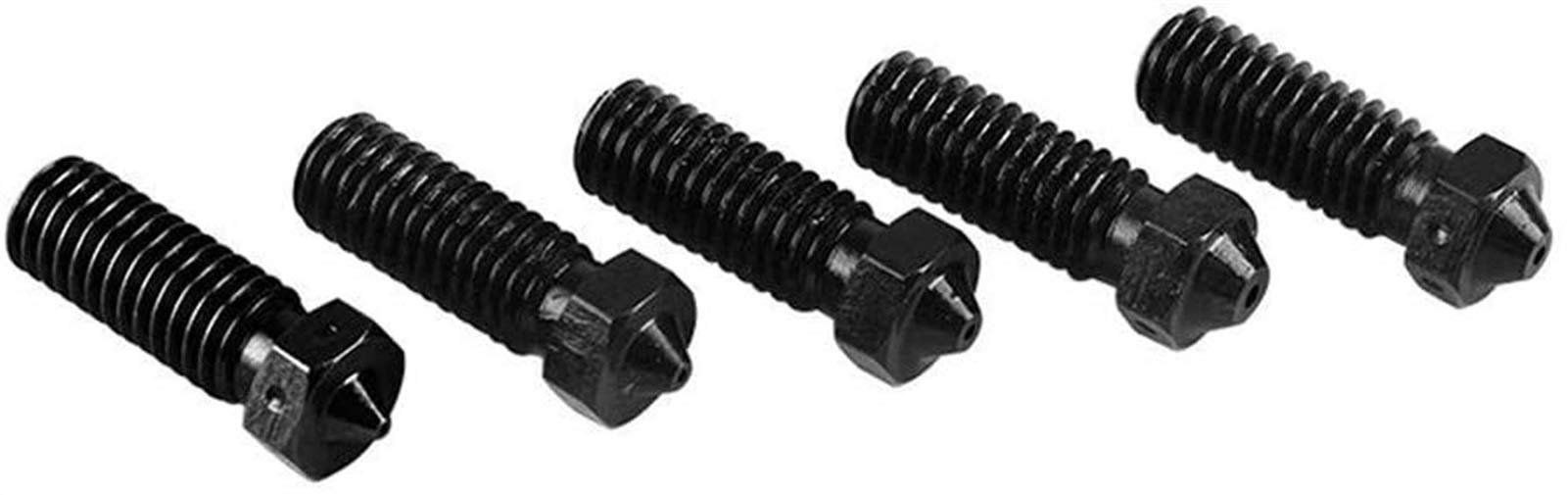 5 Pack 1.75mm Hardened Steel V6 Nozzles for 3D Printers - High Performance Hotend Replacement Parts - Perfect for ABS, PLA, PETG Filament Printing