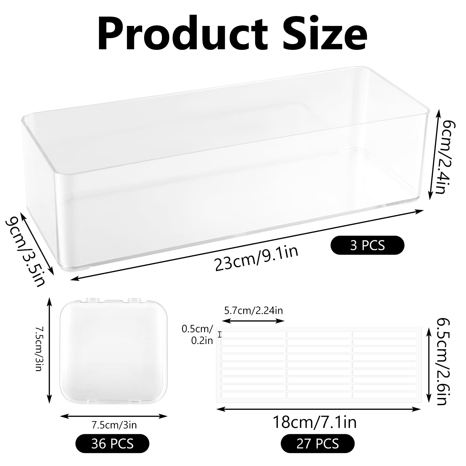 36Pcs Nail Box Organizer Case - Clear Press on Nails Display Storage with 3Pcs All-in-One Nail Box & 60pcs Double Sided Adhesive Tape | Perfect for Nail Art, Home Salon, Professional Nail Technicians & DIY Manicure Enthusiasts