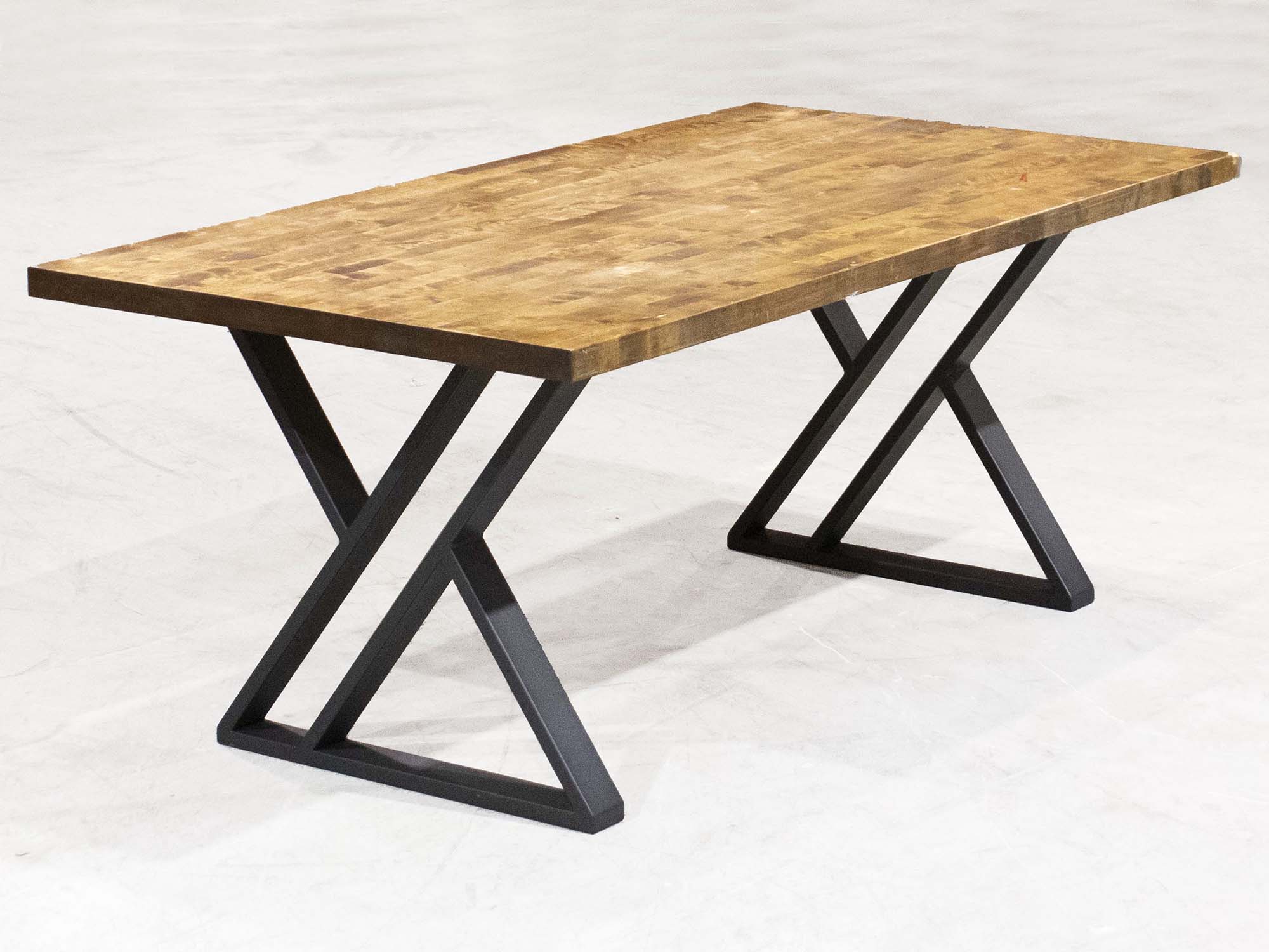 SS1110 Double Z Dining Table Legs - Black Powder Coated Metal Table Base (1 Pair) - Perfect for Modern Kitchen, Restaurant & Home Dining Room Furniture