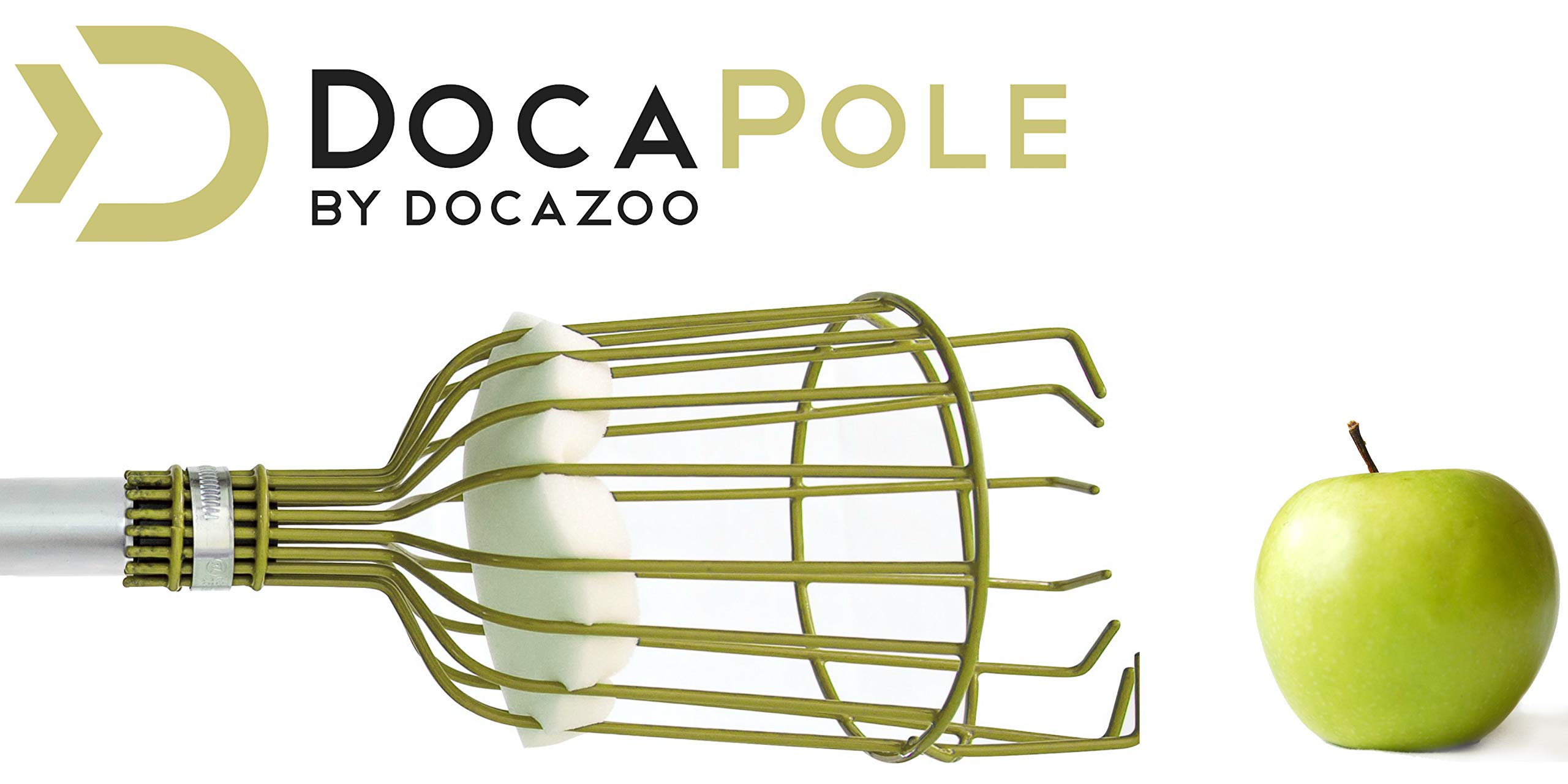 DOCA Gardening Tools Attachment - Heavy Duty Extension Pole for Tree Trimming, Fruit Picking, Roof Raking - Adjustable Aluminum Pole with Hook for Harvesting Apples, Pears, Oranges - Perfect for Home Garden, Orchard, and Yard Maintenance