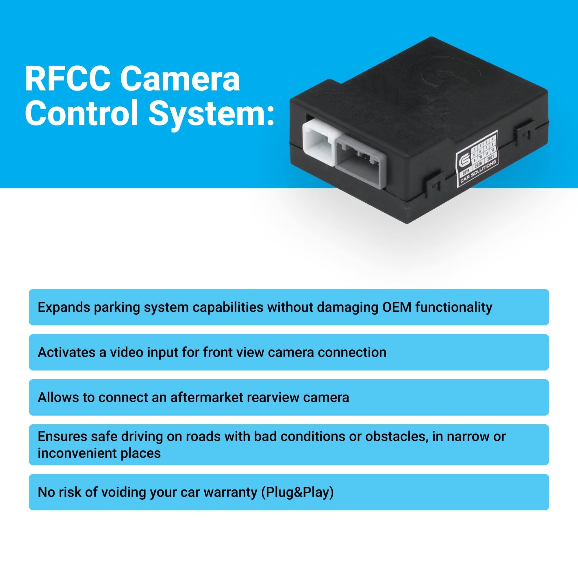RFCC TTG2 Car Camera Control Switch System for Toyota Touch 2/Entune - Front View Camera Adapter Kit for Enhanced Driving Safety | Perfect for Parking Assistance, Off-Roading & Blind Spot Monitoring