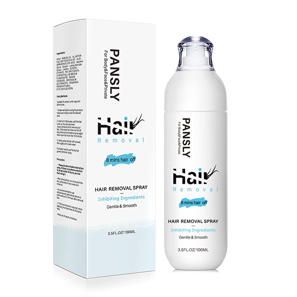 100ML Hair Removal Spray for Women & Men - Gentle Depilatory Spray for Legs, Arms, Face, Underarms & Bikini Area - Non-Irritating Formula for Smooth Skin - Perfect for Home Use & Travel