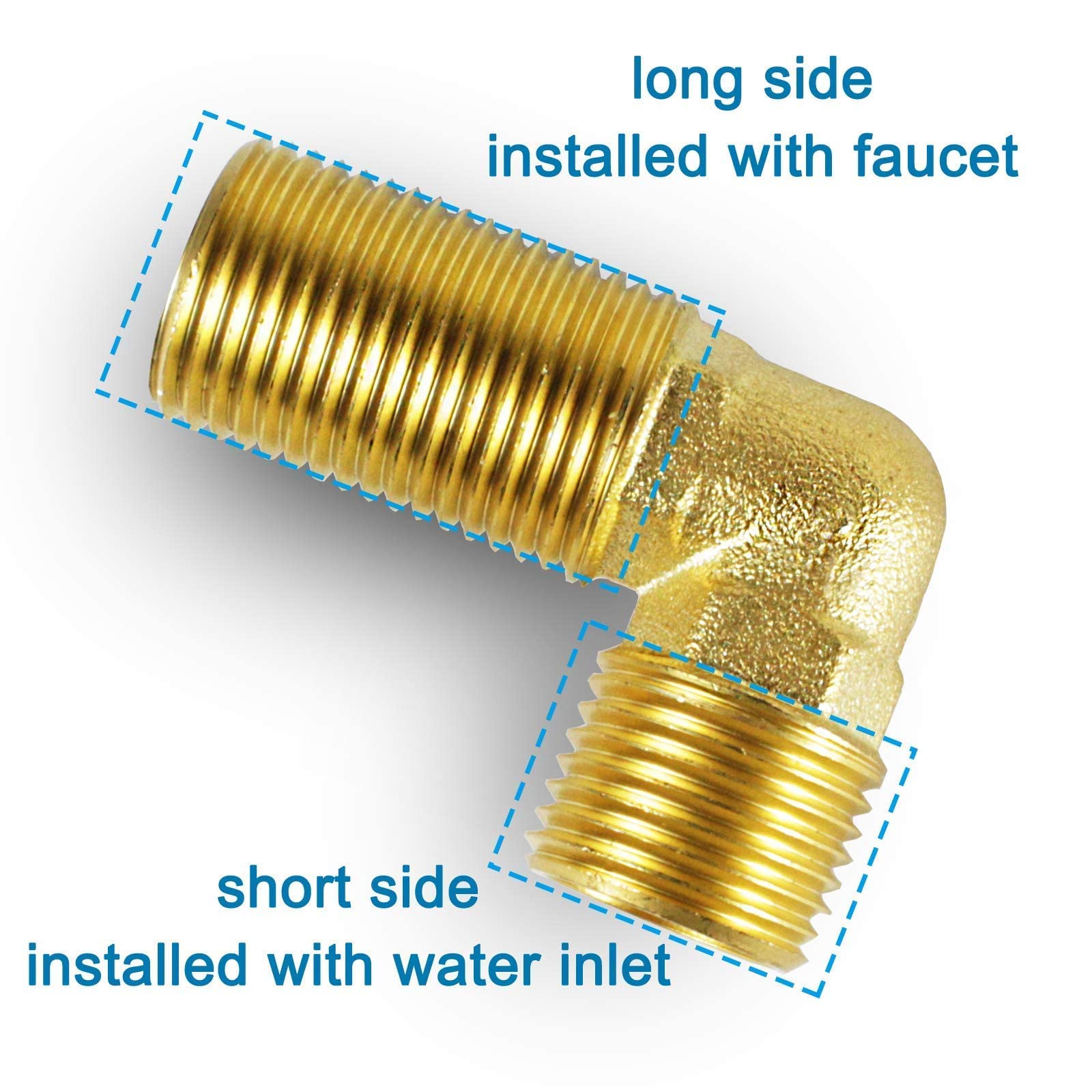 Commercial Kitchen Sink Faucet Installation Kit - Backsplash Mounted Connector Adapter Set for Stainless Steel Utility Sinks (G1/2, Solid Brass) - Perfect for Restaurant, Food Truck & Commercial Kitchen Plumbing