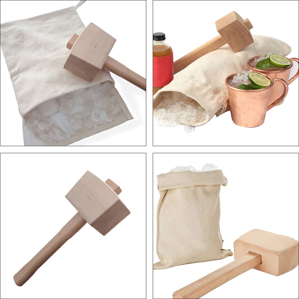 3pcs Reusable Canvas Ice Bags for Crushing & Drying Ice - Bartender Kit, Waiter Tool & Restaurant Supply - Perfect for Cocktail Bars, Home Kitchens & Commercial Use