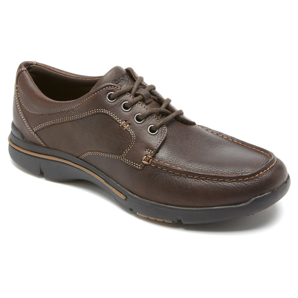 Rockport Men's City Play Moc Toe Oxford Shoes in Chocolate Brown - Size 14 - Comfortable Casual & Dress Shoes for Work, Office, and Everyday Wear
