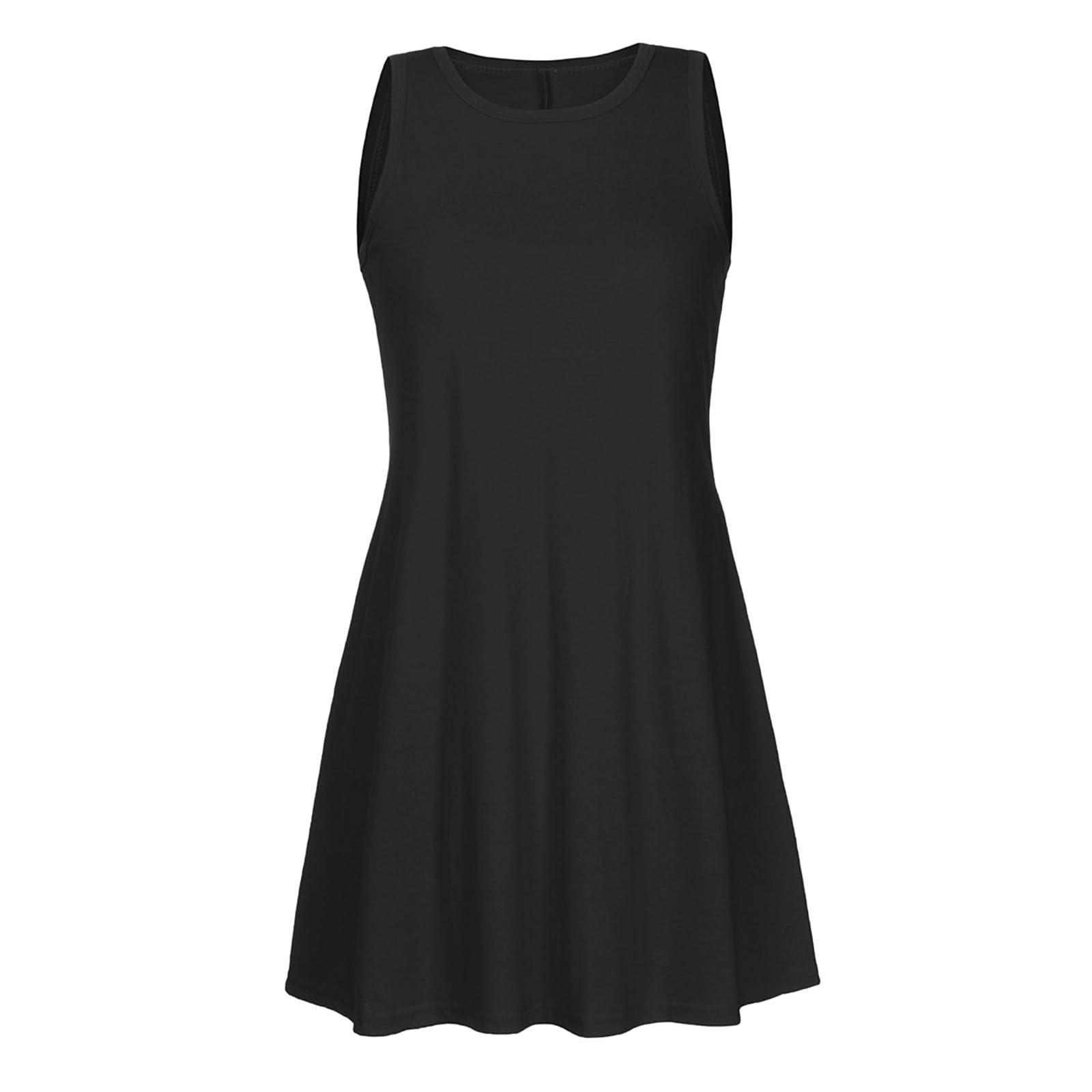 Women's Summer Casual Tshirt Sundress - Boho Sleeveless Swing Dress with Pockets | Beach Cover Up, Vacation Outfit, Streetwear Fashion