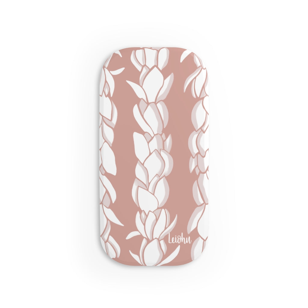 Pikake Lei Phone Grip - Hawaiian Flower Phone Holder with Strong Adhesive for iPhone & Samsung - Perfect for Beach, Travel, and Summer Outfits