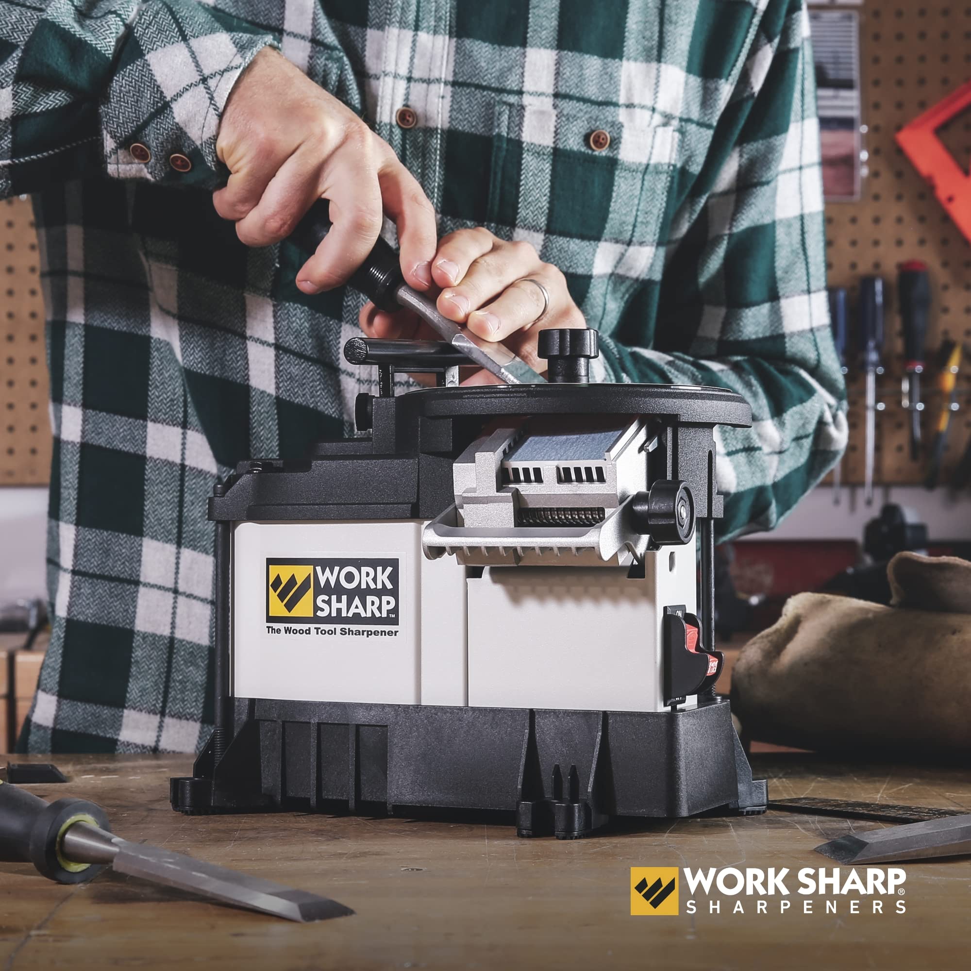 Work Sharp Benchtop Woodworking Tool Sharpener - Professional Knife & Blade Sharpener for Chisels, Planes & More - Perfect for DIY Projects & Woodworking Shops