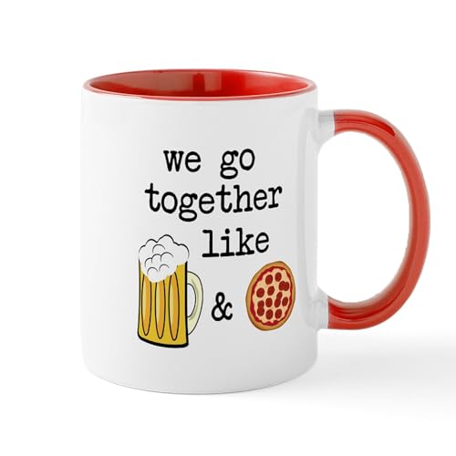 White/Red Inside - Beer And Pizza Mugs