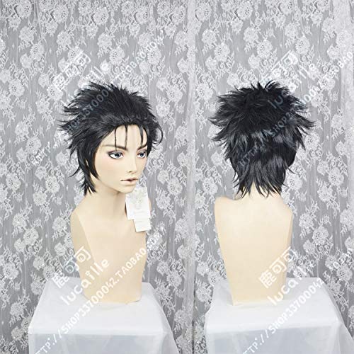 Steins Gate 0 Okabe Rintarou Cosplay Wig - Short Black Heat Resistant Synthetic Hair Wigs with Wig Cap | Anime Costume Accessory for Conventions & Cosplay Events