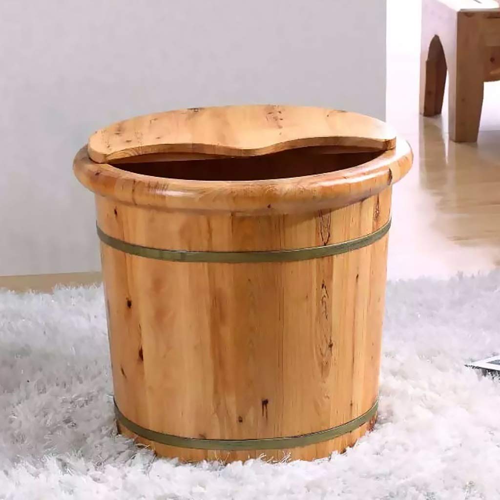Premium Wooden Foot Soaking Tub with Massage Rollers - Large Capacity Spa Pedicure Basin for Relaxation - Smooth Surface Sauna Bucket for Bathroom, Home Spa & Wellness Retreats