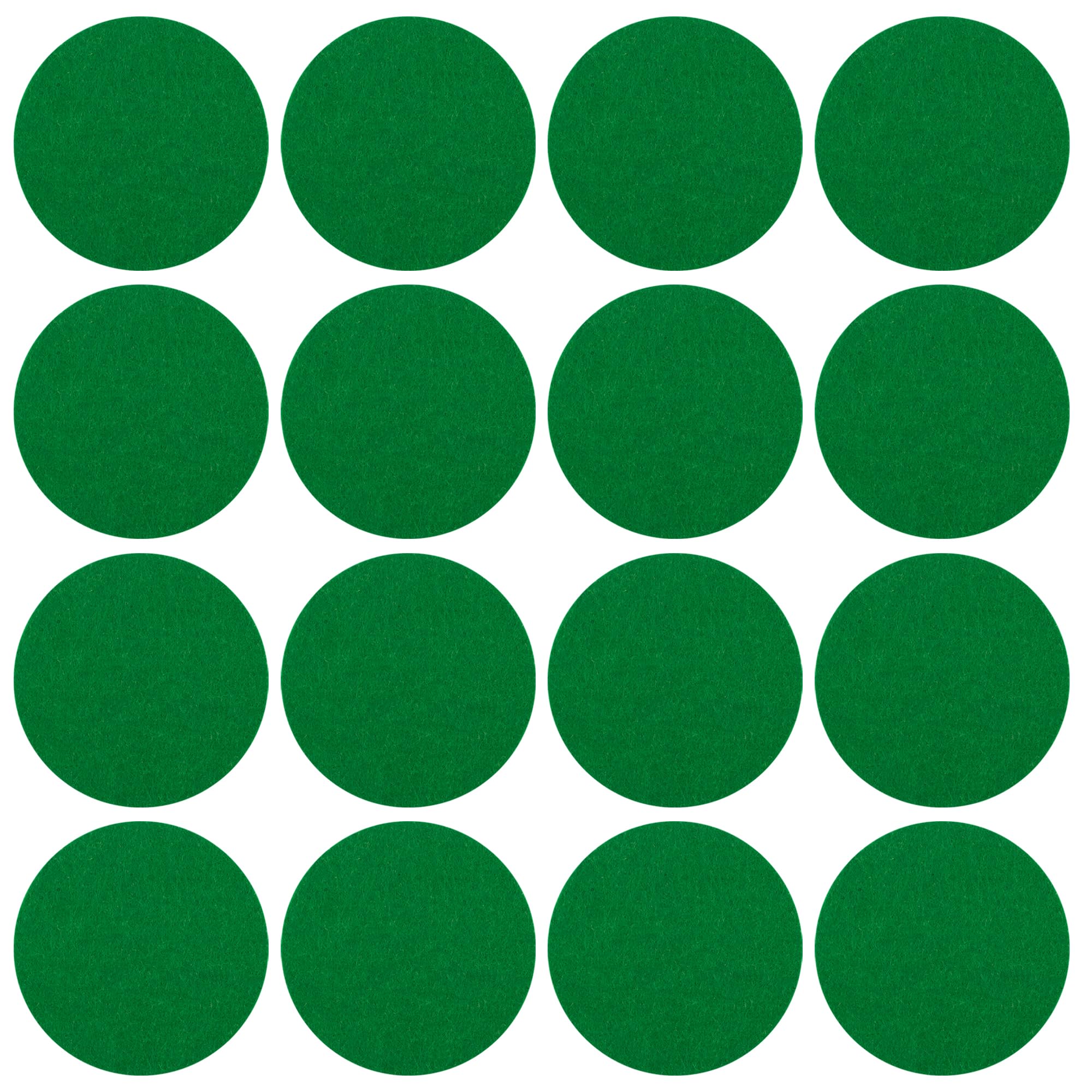 BQSPT 94mm Air Hockey Mallet Felt Pads - 16 Pack Green Self-Adhesive Replacement Pads for 96mm Air Hockey Pushers & Paddles - Perfect for Arcade Game Maintenance & Home Air Hockey Table Accessories