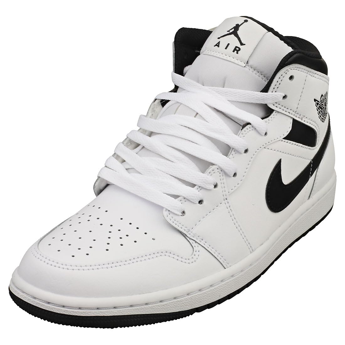 Jordan Men's 1 Mid Basketball Shoes - White/Black-White-Black (DQ8426 132) | High-Top Sneakers for Streetwear & Casual Wear | Perfect for Basketball, Gym & Everyday Fashion